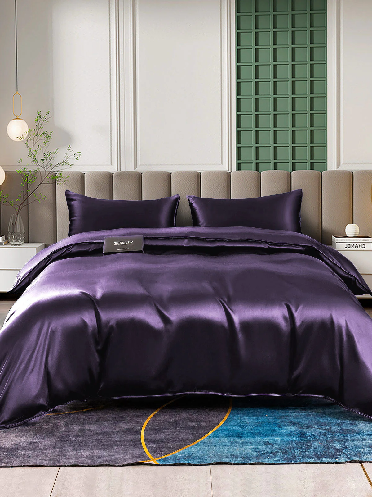 22Momme 3Pcs Silk Set Duvet Cover+2x Pillowcases - Image 57