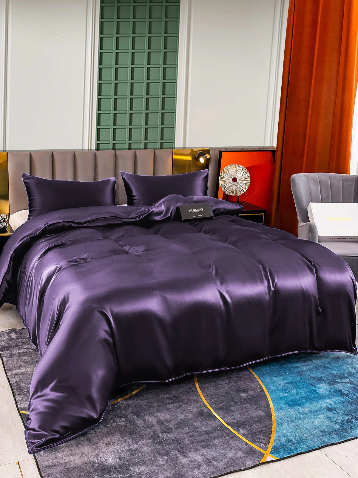 22Momme 3Pcs Silk Set Duvet Cover+2x Pillowcases - Image 60