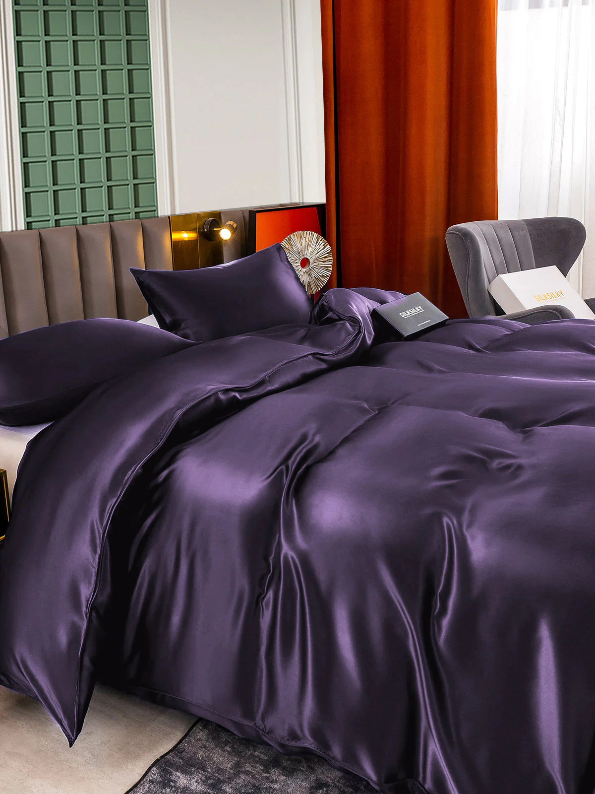 22Momme 3Pcs Silk Set Duvet Cover+2x Pillowcases - Image 61