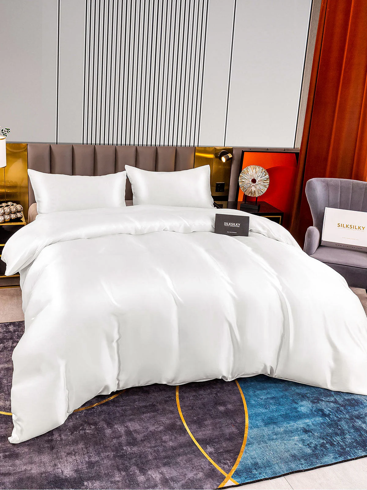 22Momme 3Pcs Silk Set Duvet Cover+2x Pillowcases - Image 8