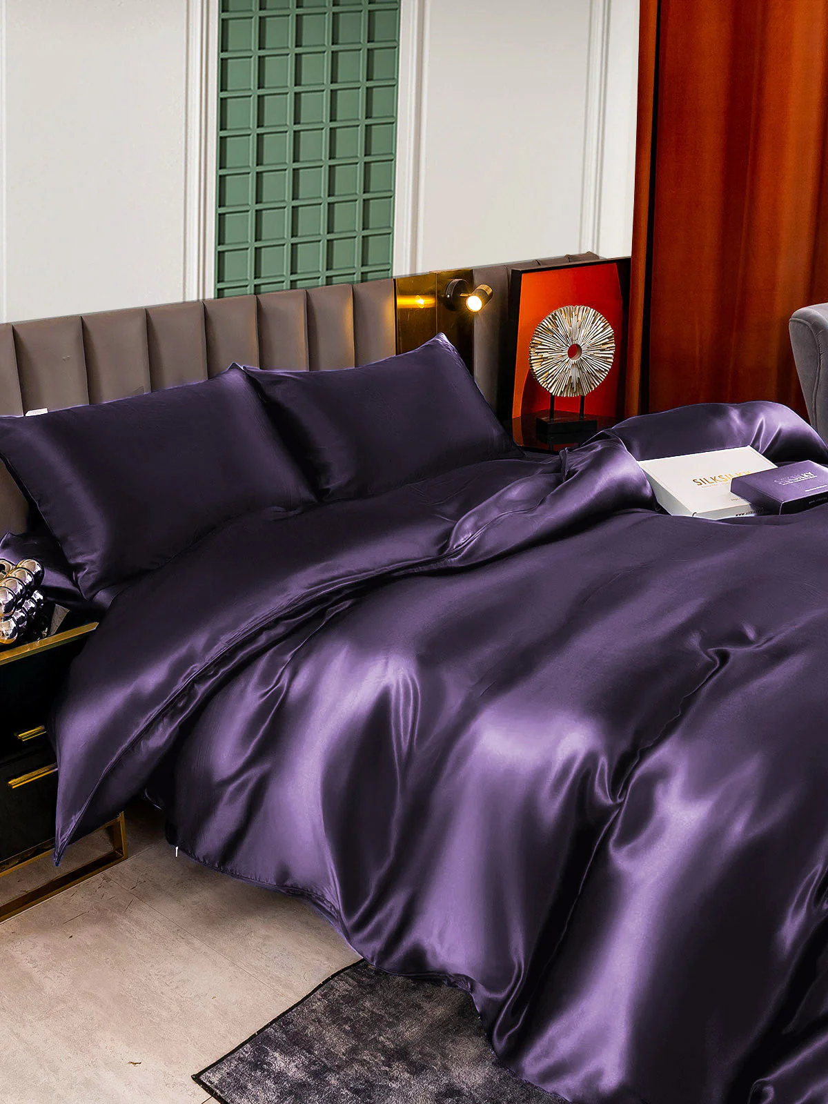 22Momme 4Pcs Silk Set Duvet Cover+Fitted Sheet+2x Pillowcases - Image 105
