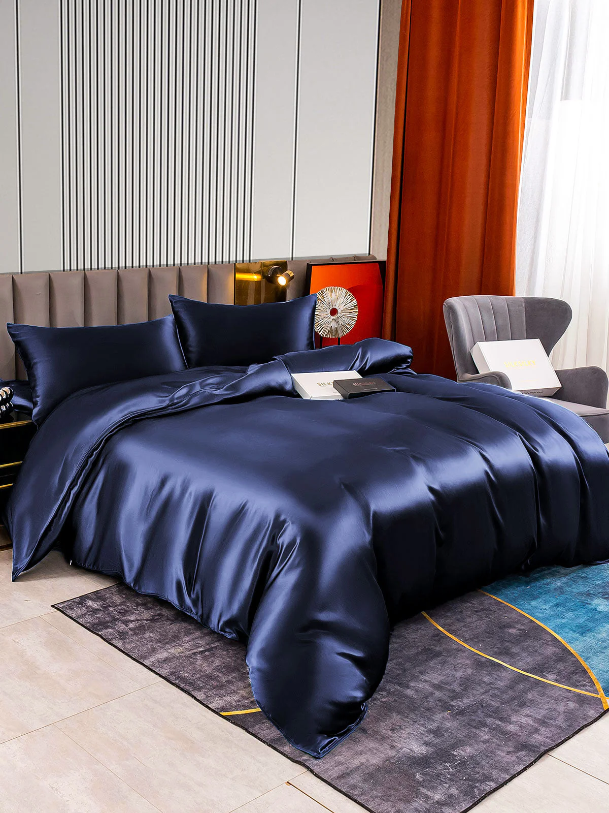 22Momme 4Pcs Silk Set Duvet Cover+Fitted Sheet+2x Pillowcases - Image 16