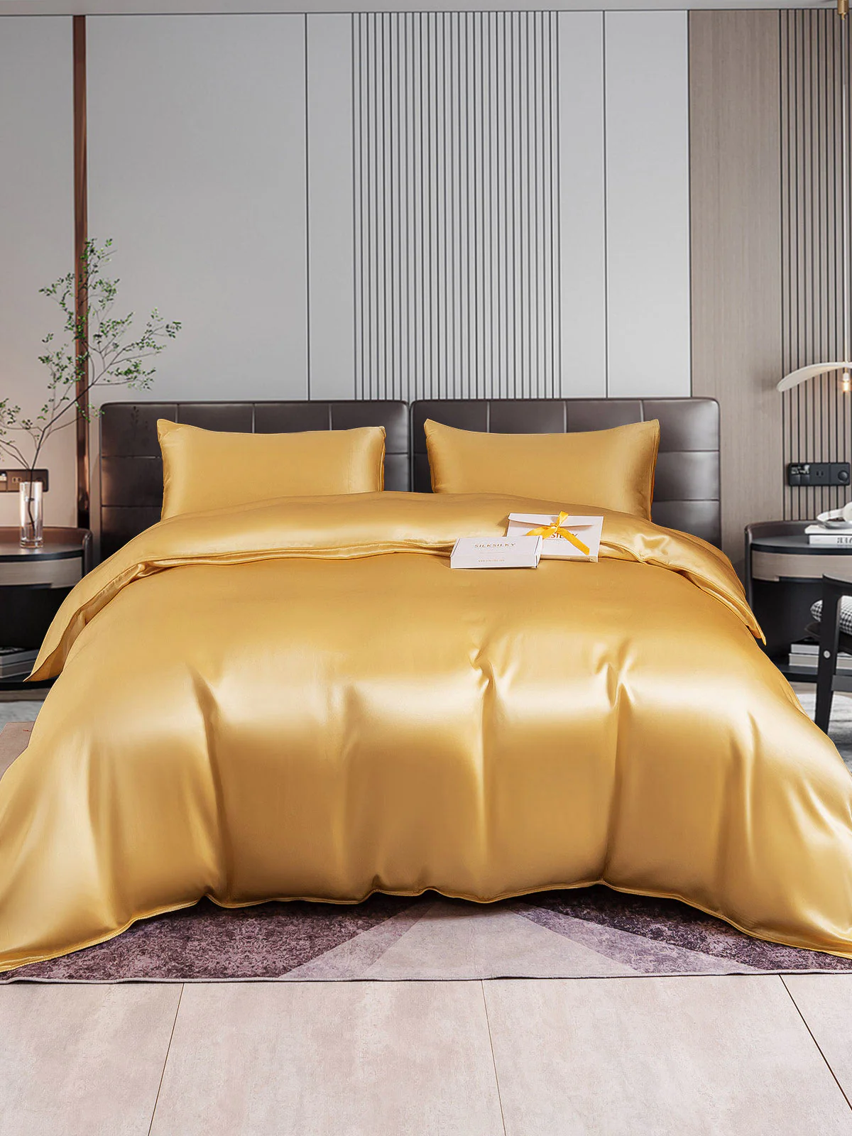 22Momme 4Pcs Silk Set Duvet Cover+Fitted Sheet+2x Pillowcases - Image 22