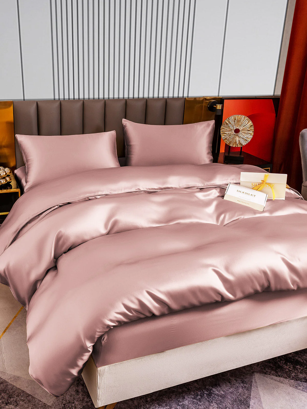 22Momme 4Pcs Silk Set Duvet Cover+Fitted Sheet+2x Pillowcases - Image 36