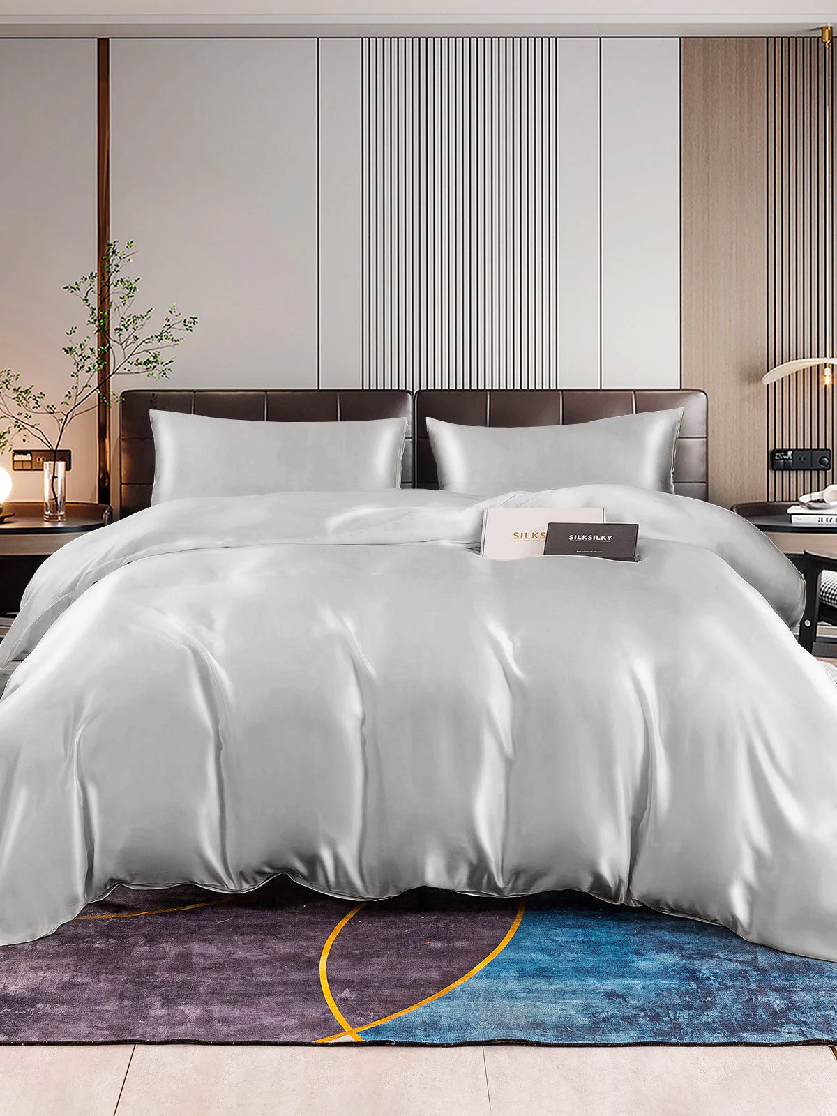 22Momme 4Pcs Silk Set Duvet Cover+Fitted Sheet+2x Pillowcases - Image 40