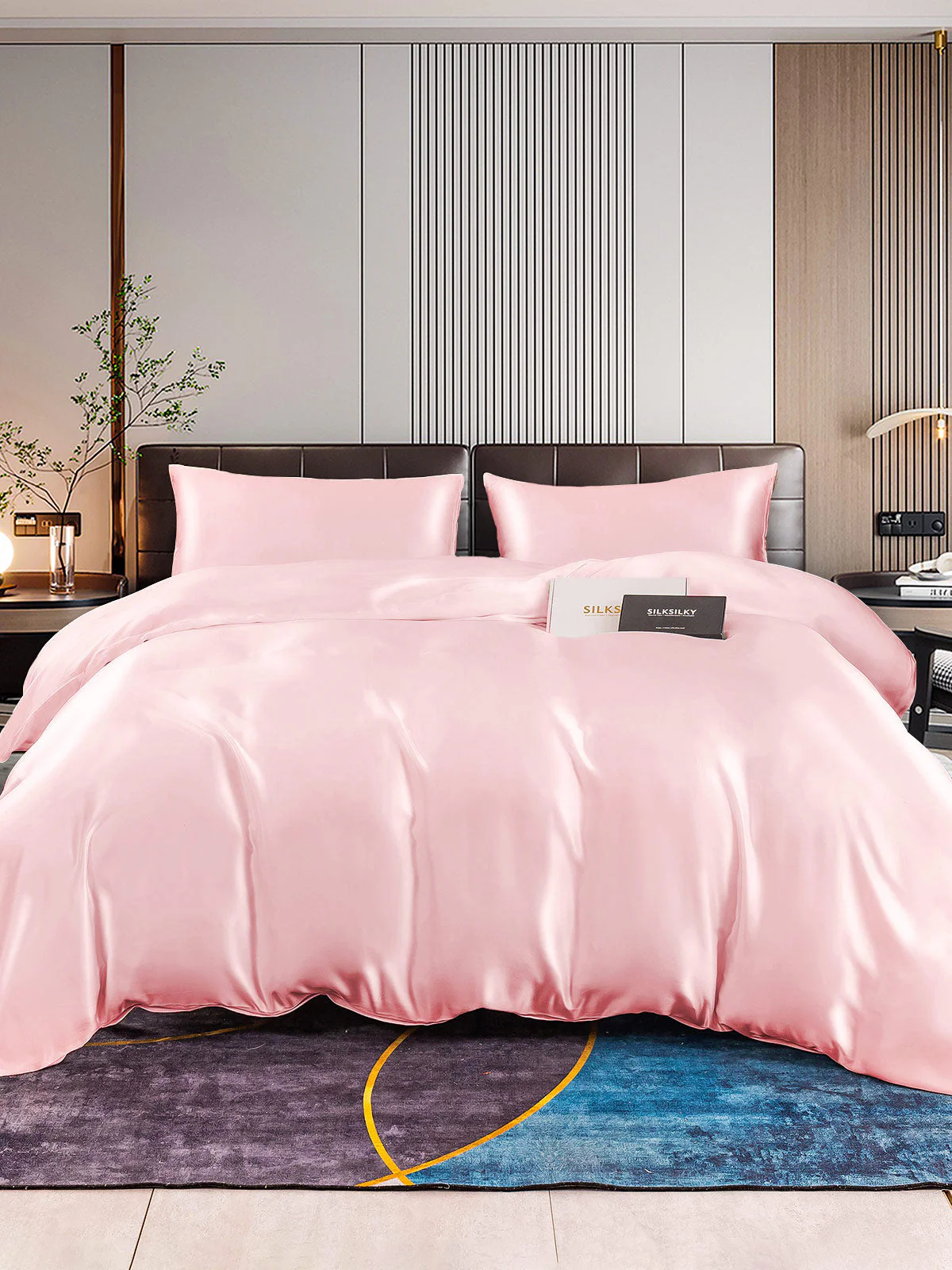 22Momme 4Pcs Silk Set Duvet Cover+Fitted Sheet+2x Pillowcases - Image 46