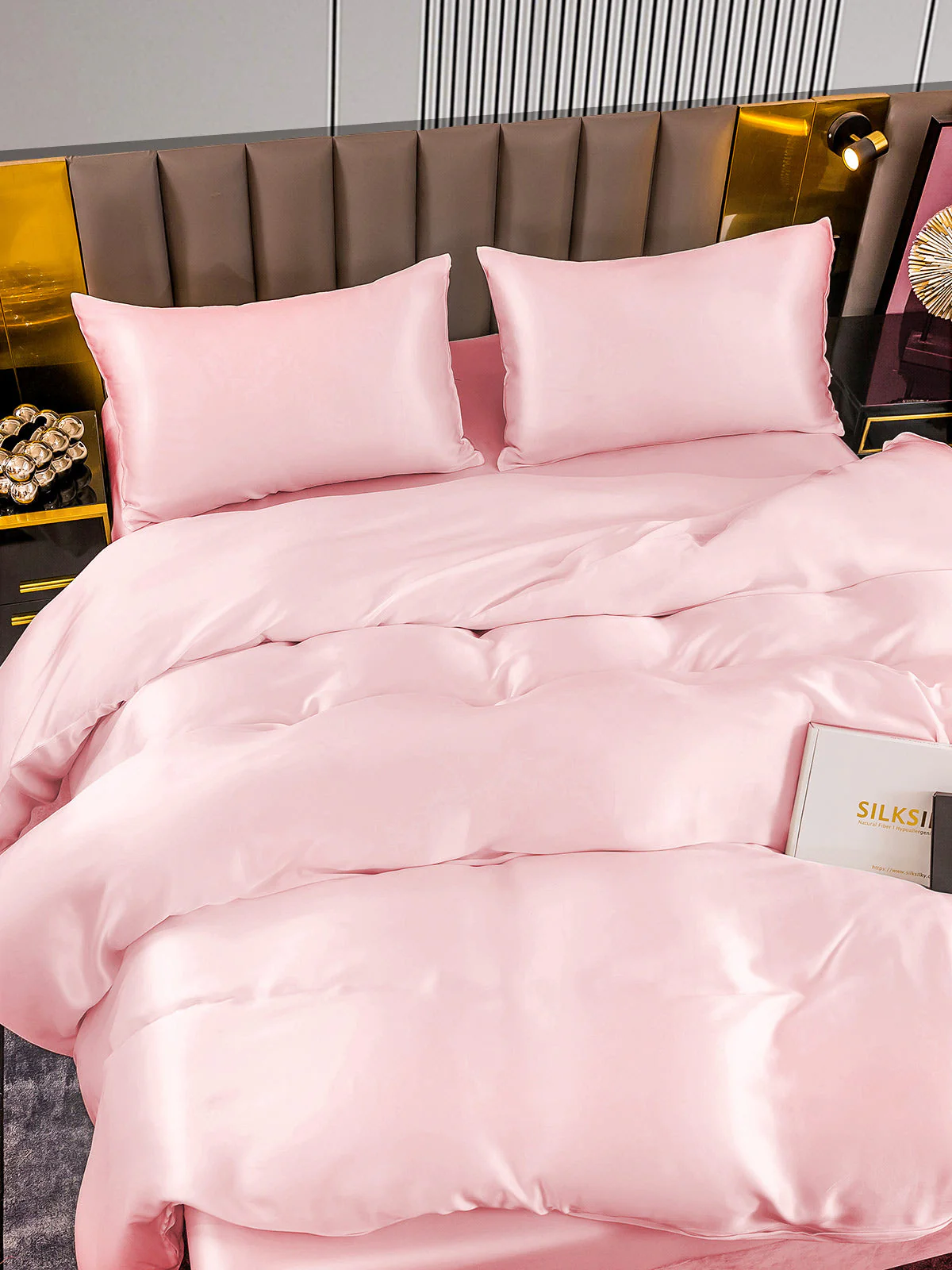 22Momme 4Pcs Silk Set Duvet Cover+Fitted Sheet+2x Pillowcases - Image 51