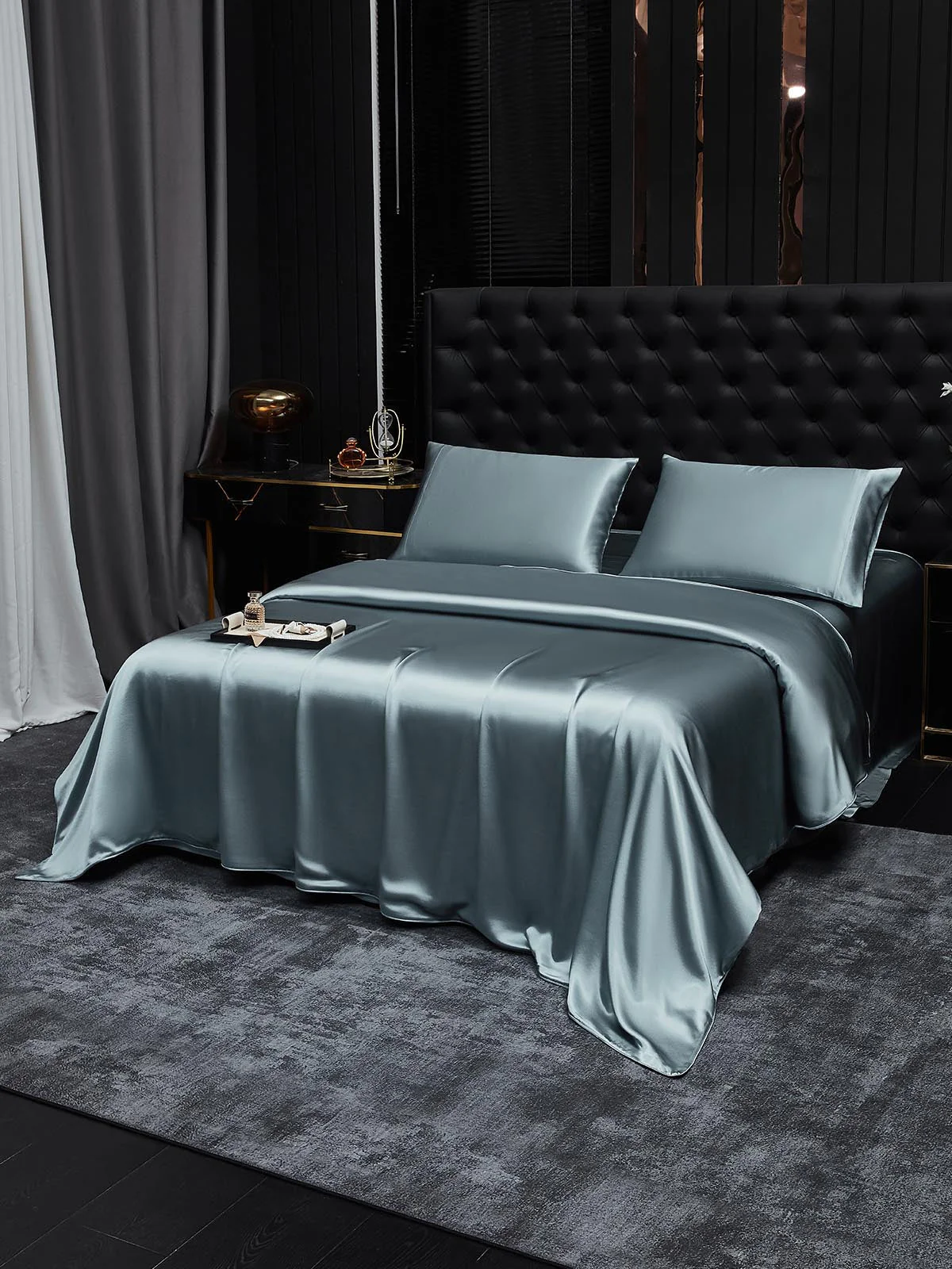 22Momme 4Pcs Silk Set Duvet Cover+Fitted Sheet+2x Pillowcases - Image 72