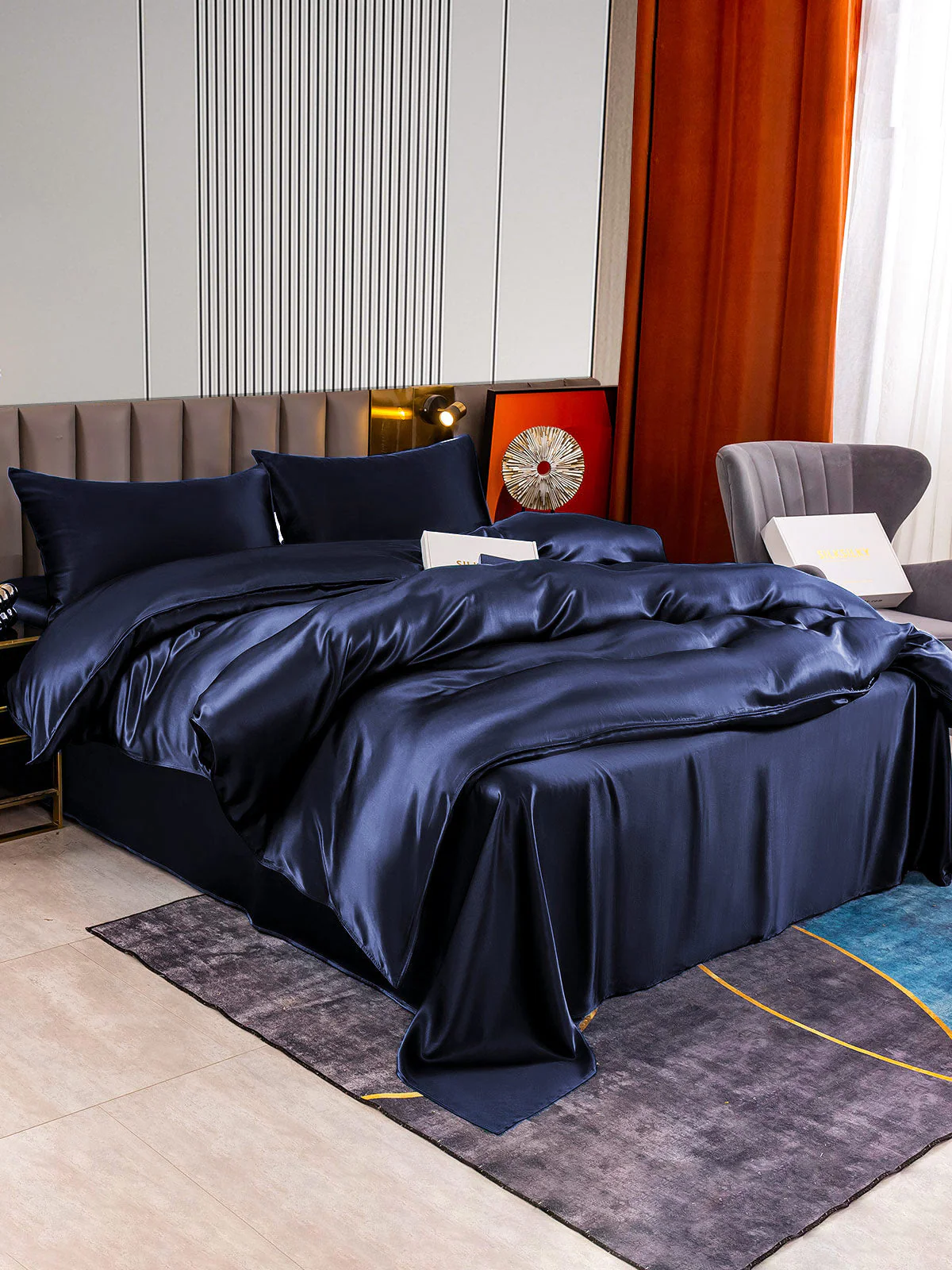 22Momme 4Pcs Silk Set Duvet Cover+Flat Sheet+2x Pillowcases - Image 14