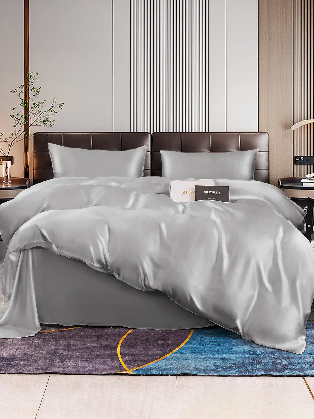 22Momme 4Pcs Silk Set Duvet Cover+Flat Sheet+2x Pillowcases - Image 33