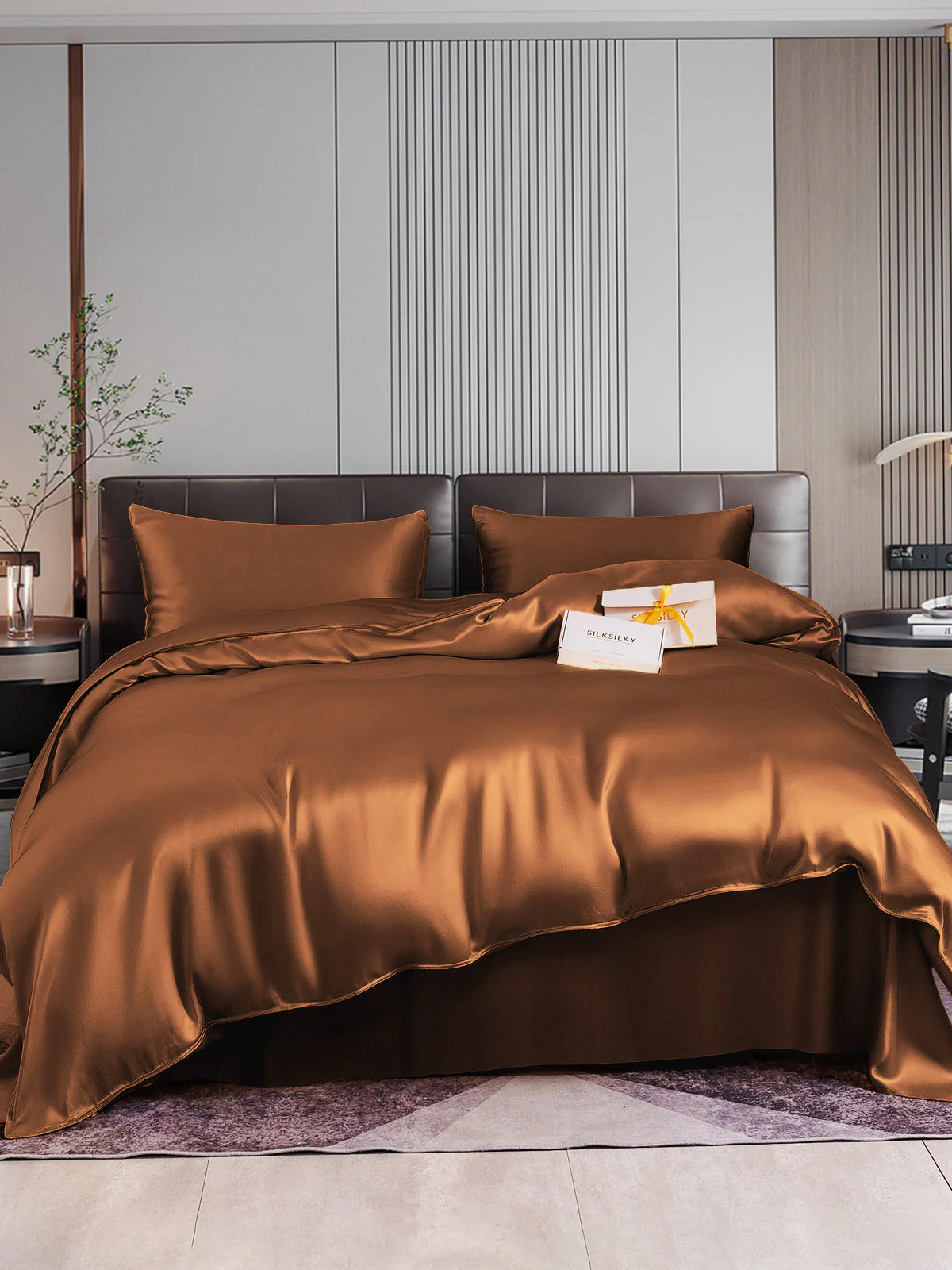 22Momme 4Pcs Silk Set Duvet Cover+Flat Sheet+2x Pillowcases - Image 50