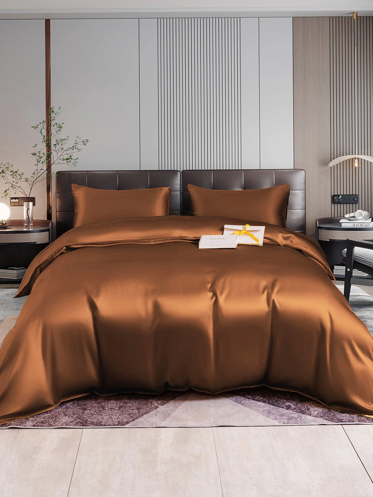 22Momme 4Pcs Silk Set Duvet Cover+Flat Sheet+2x Pillowcases - Image 54