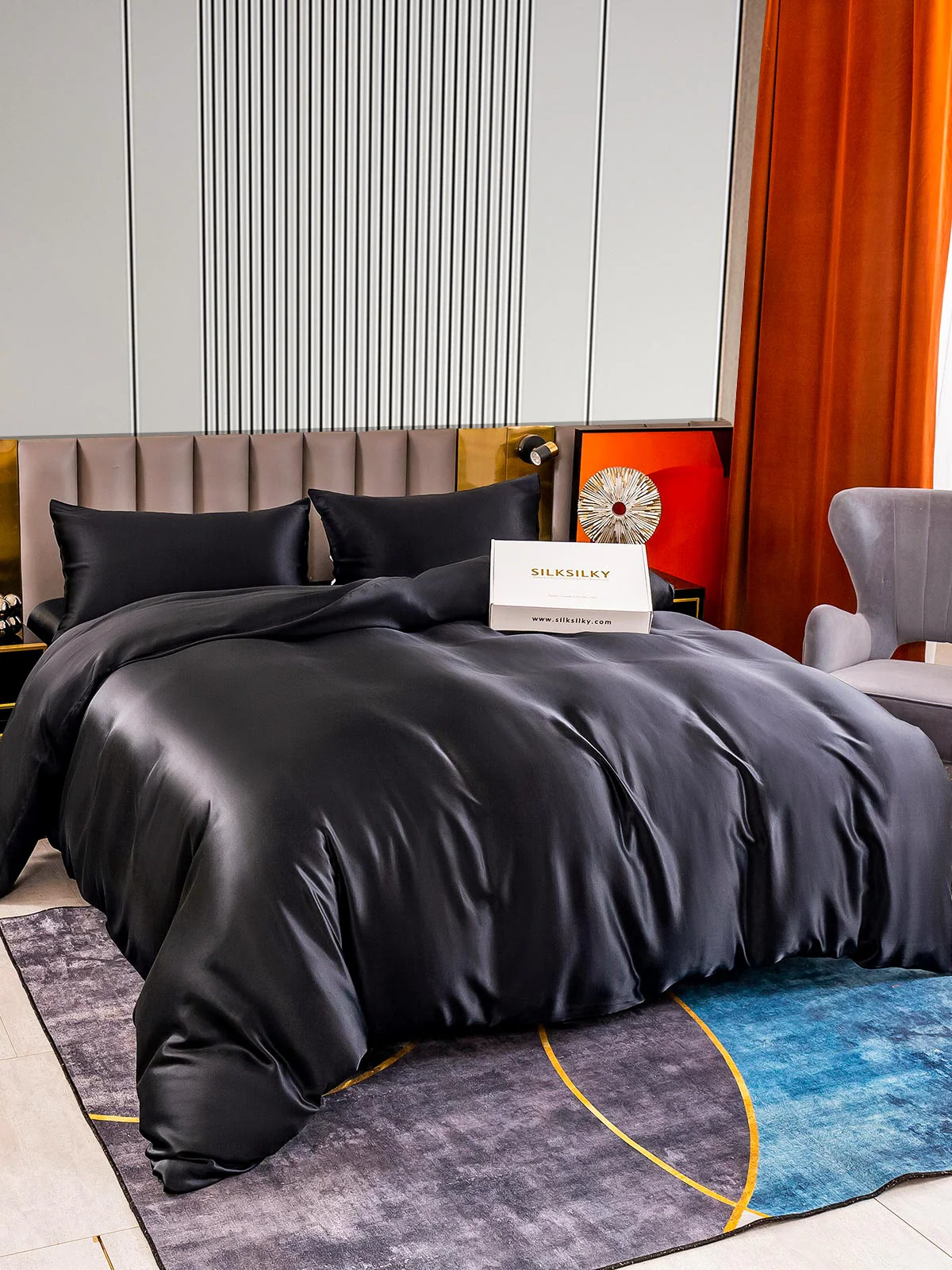 22Momme 4Pcs Silk Set Duvet Cover+Flat Sheet+2x Pillowcases - Image 8