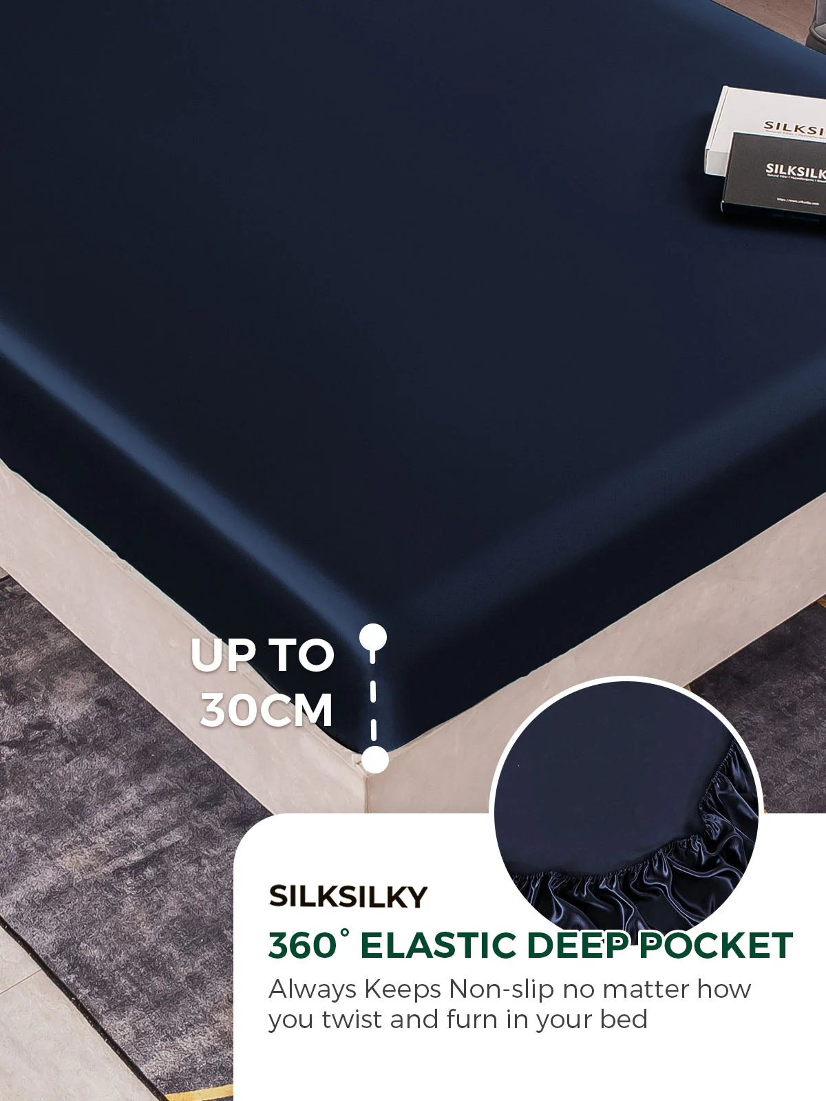 22Momme Mulberry Silk Seamless Fitted Sheet - Image 10