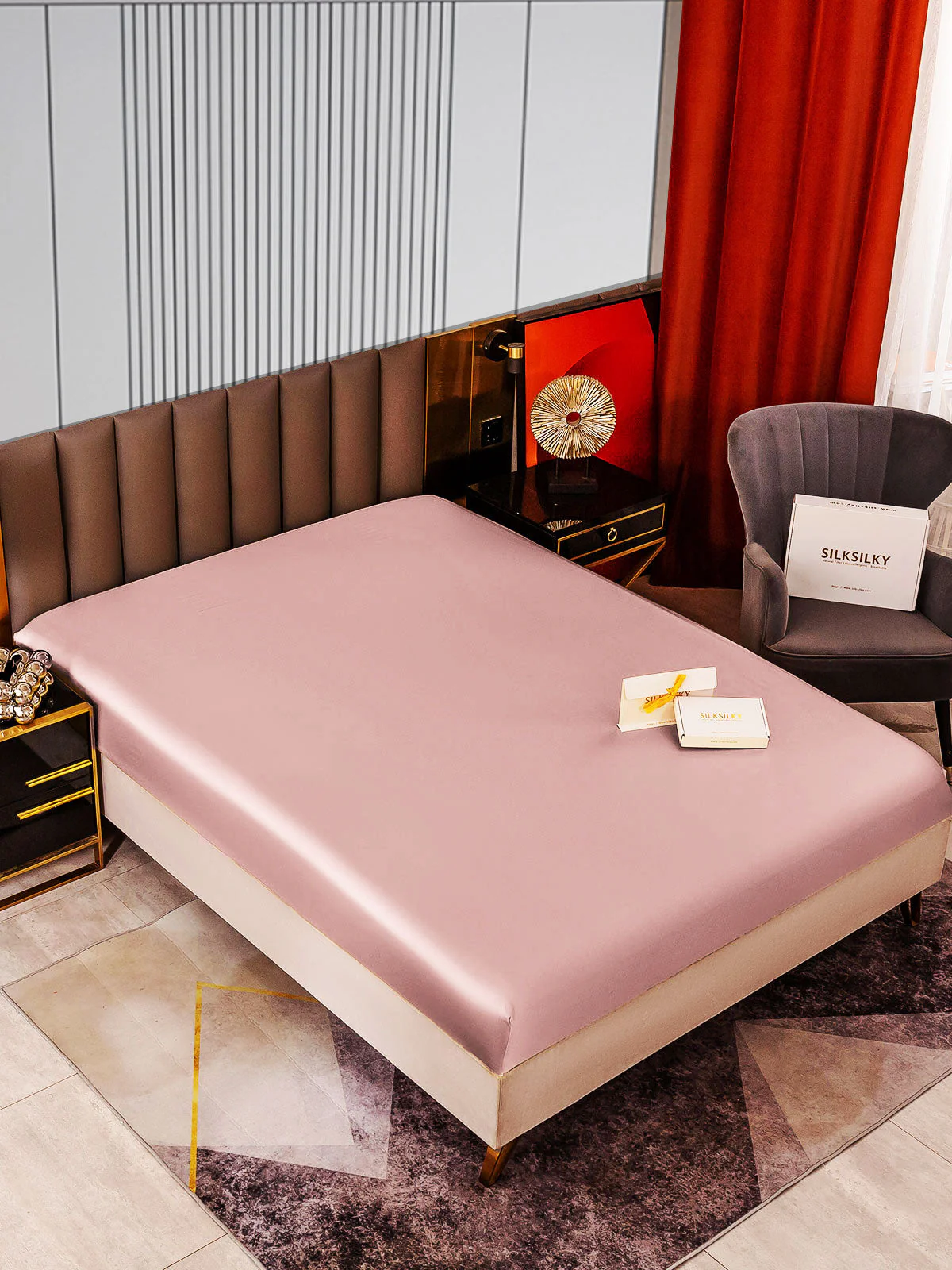 22Momme Mulberry Silk Seamless Fitted Sheet - Image 27