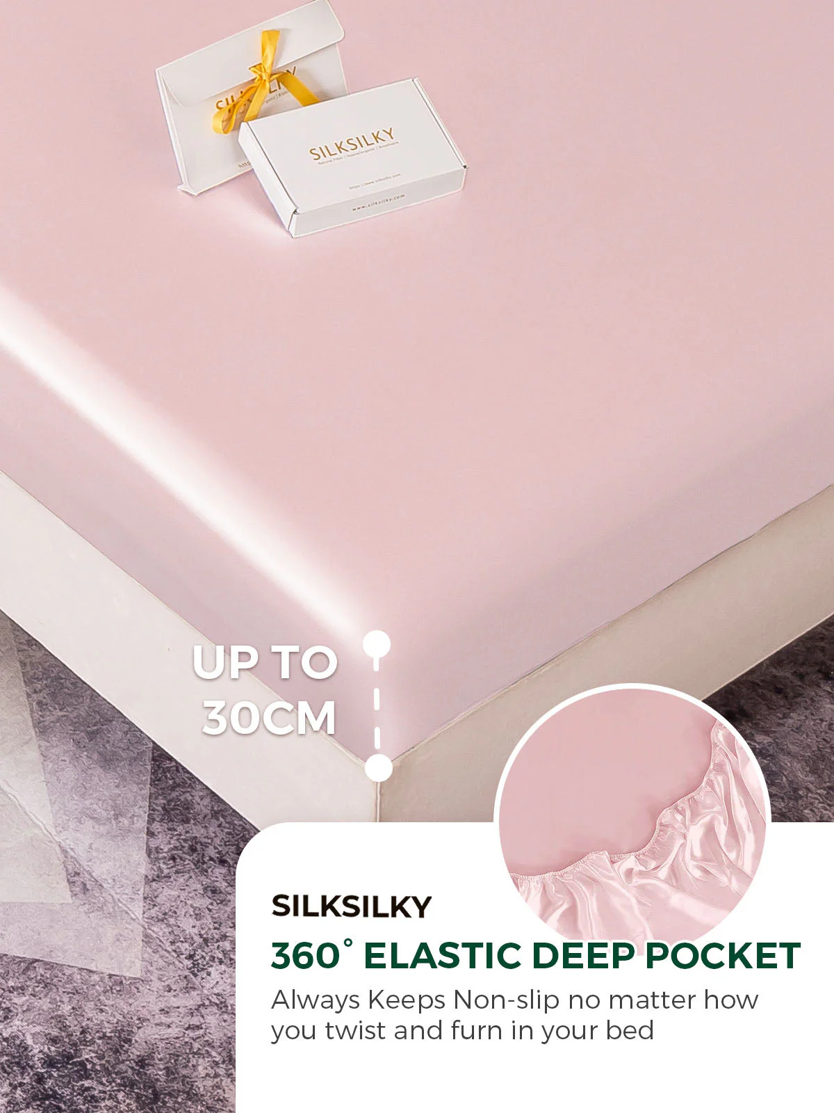 22Momme Mulberry Silk Seamless Fitted Sheet - Image 37