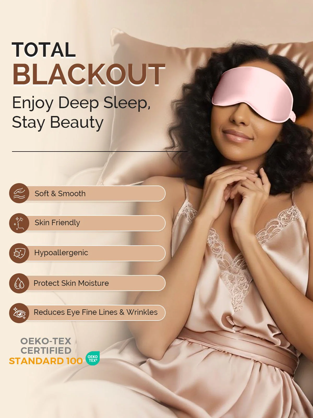 22Momme Pure Silk 3D Contoured Adjustable Eye Mask - Image 11