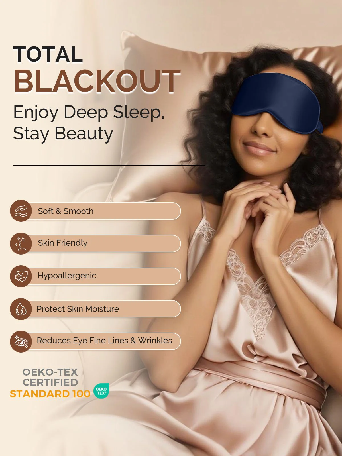 22Momme Pure Silk 3D Contoured Adjustable Eye Mask - Image 23