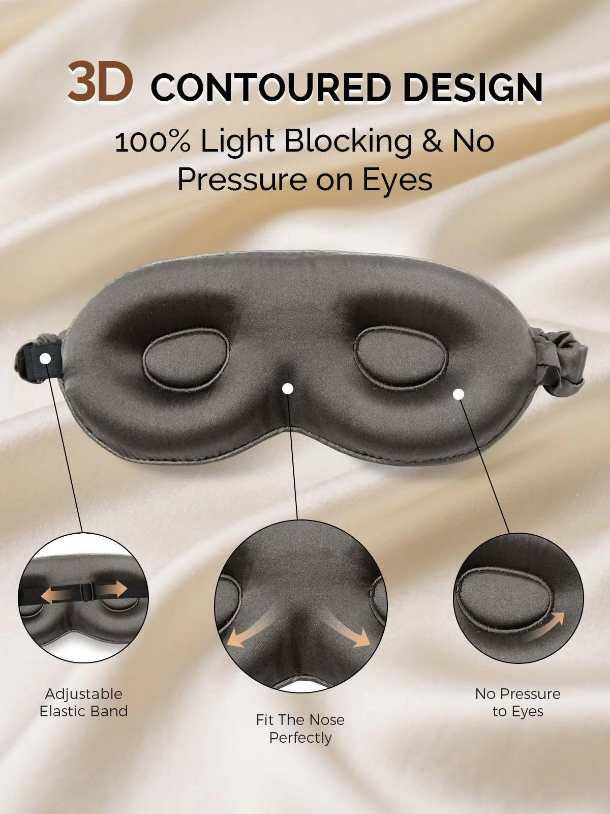 22Momme Pure Silk 3D Contoured Adjustable Eye Mask - Image 28