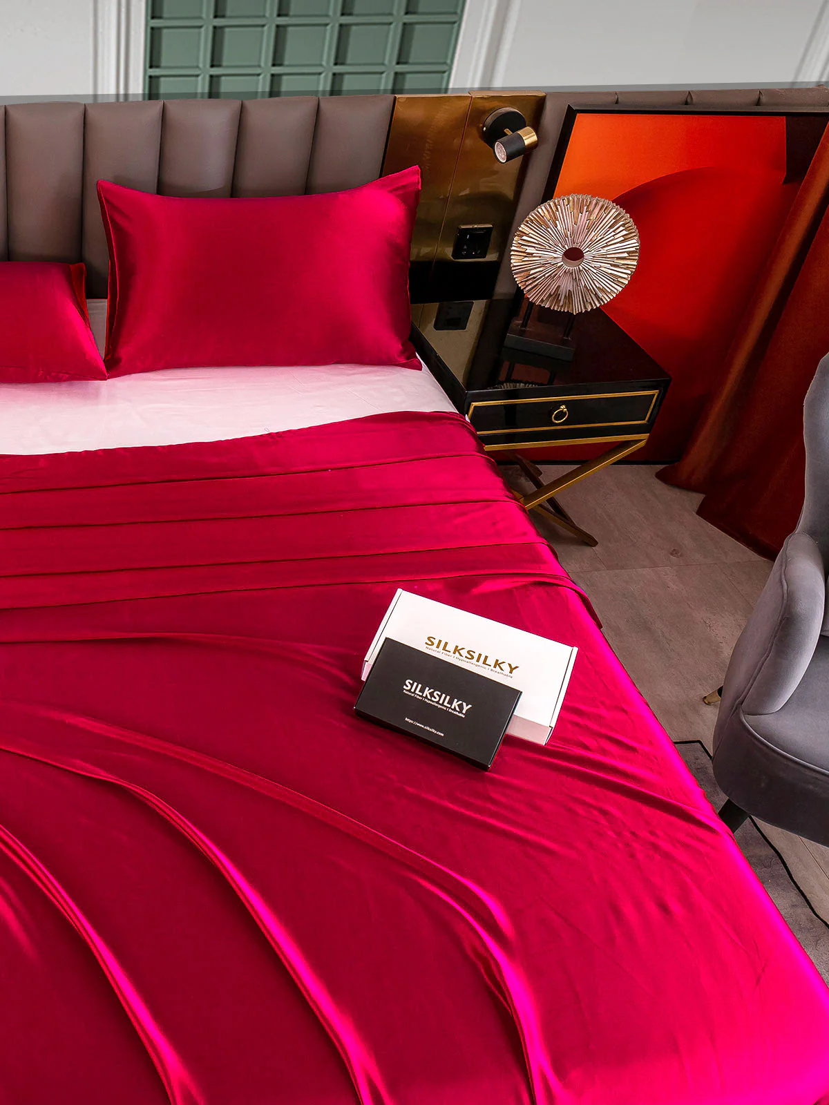 25Momme 3Pcs Silk Set Flat Sheet+2x Pillowcases - Image 29
