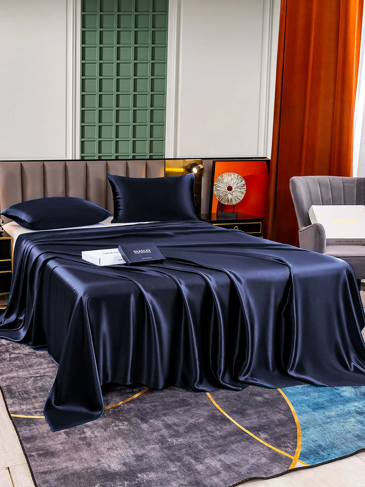25Momme 3Pcs Silk Set Flat Sheet+2x Pillowcases - Image 3