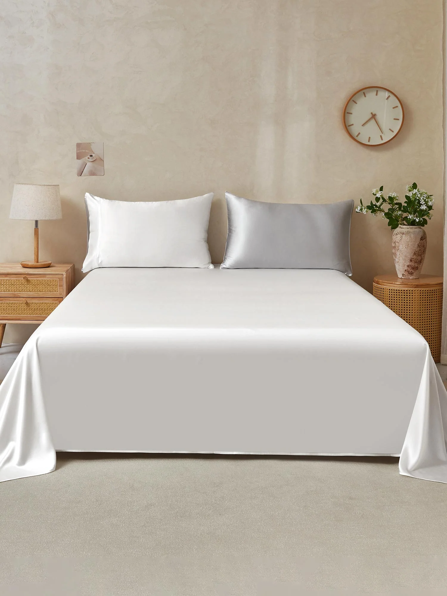 25Momme 3Pcs Silk Set Flat Sheet+2x Pillowcases - Image 49
