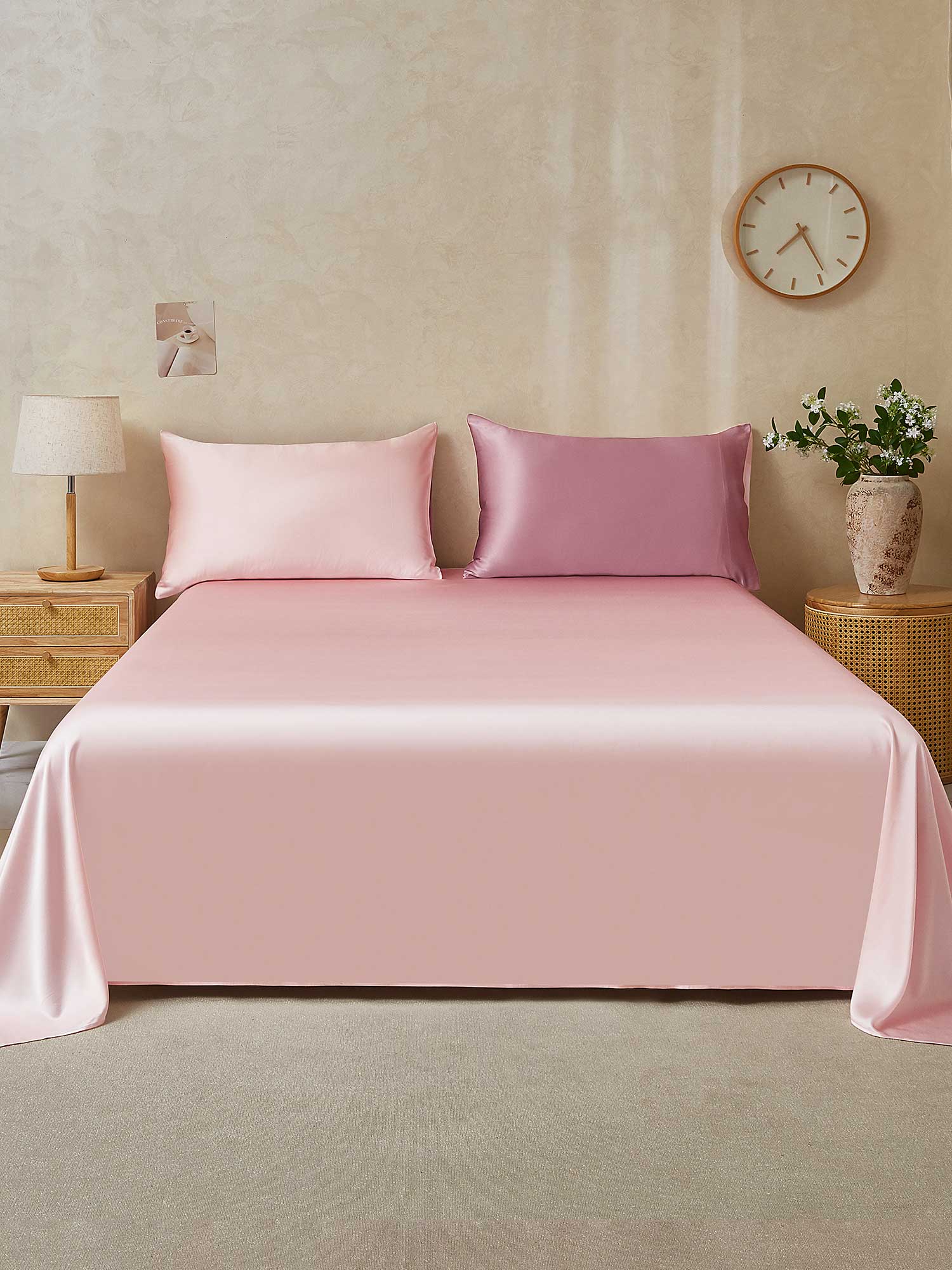 25Momme 3Pcs Silk Set Flat Sheet+2x Pillowcases - Image 53
