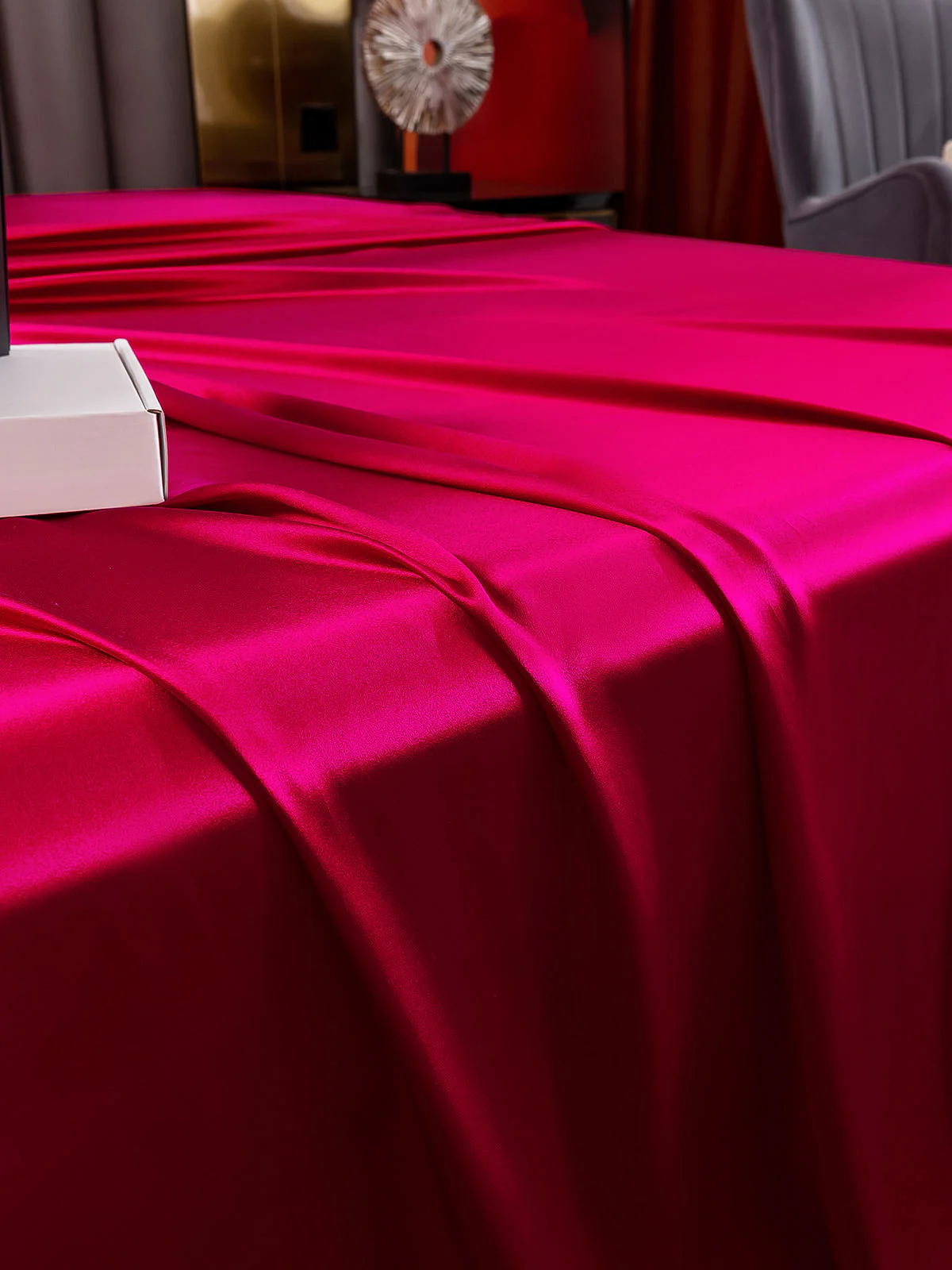 25Momme Silk 4Pcs Set Fitted&Flat Sheets+2x Pillowcases - Image 42