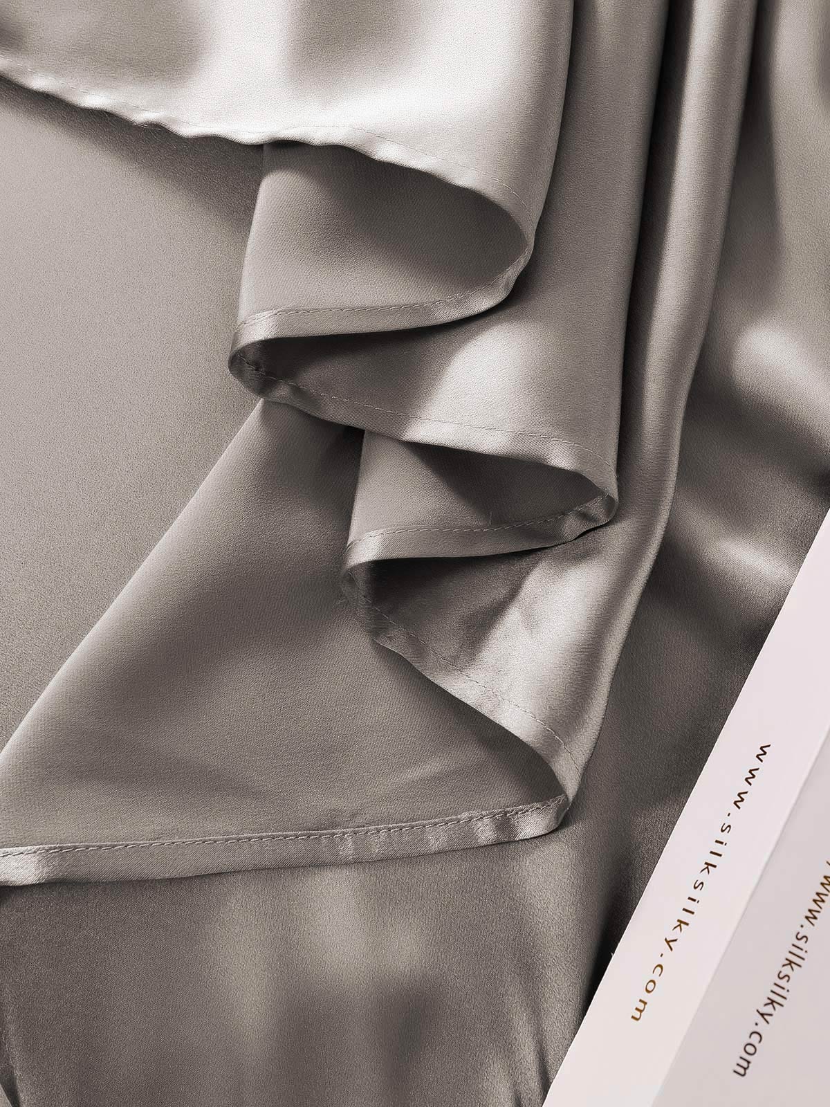 25Momme Silk 4Pcs Set Fitted&Flat Sheets+2x Pillowcases - Image 6