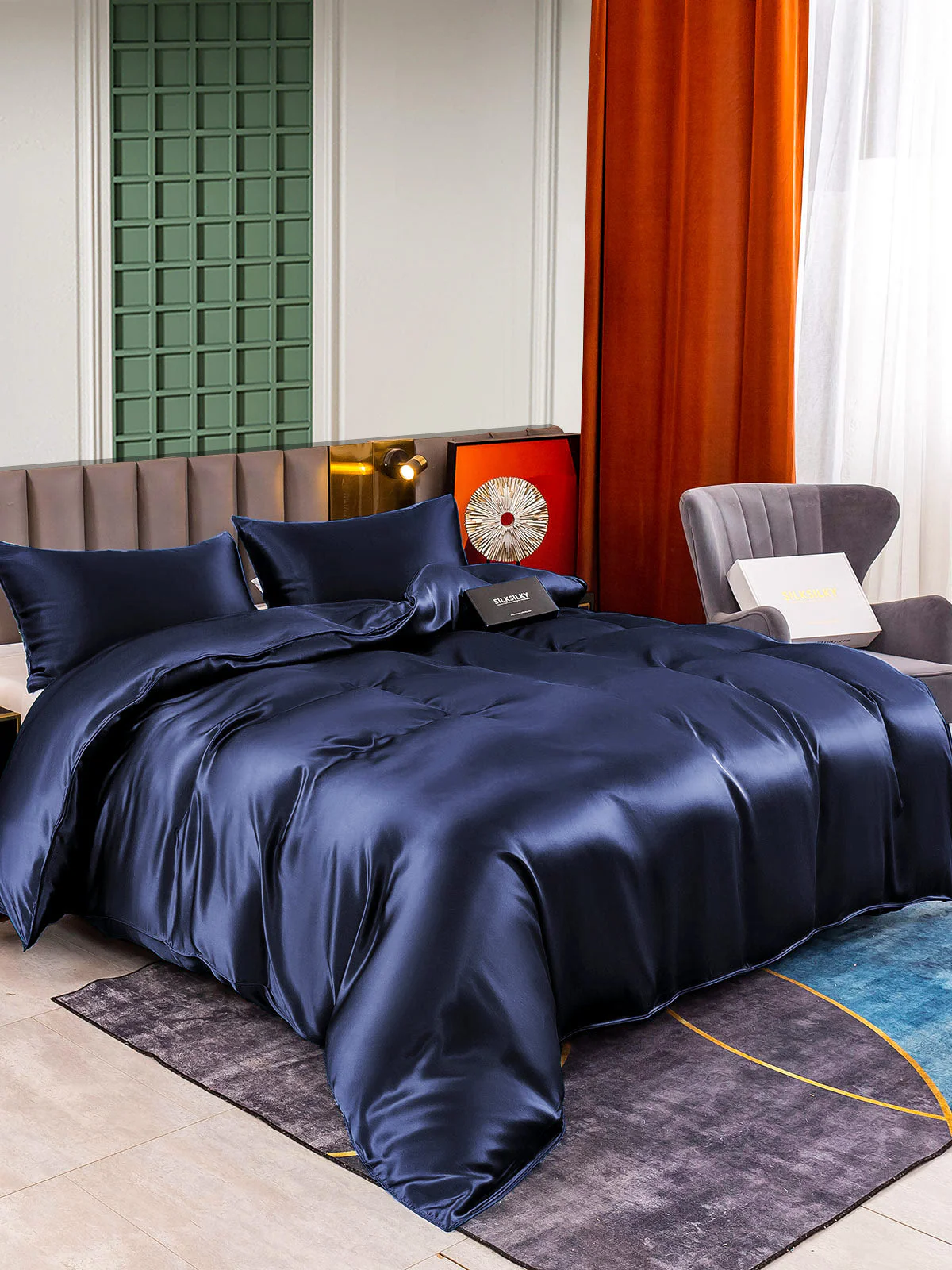 25Momme 3Pcs Silk Set Duvet Cover+2x Pillowcases - Image 11