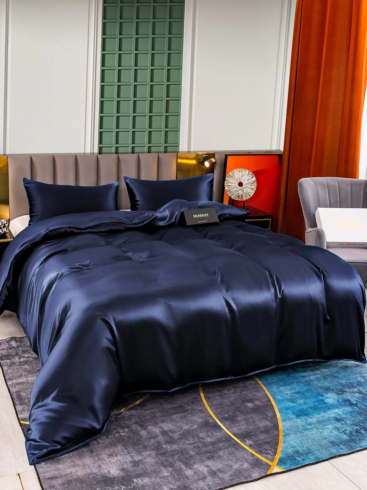 25Momme 3Pcs Silk Set Duvet Cover+2x Pillowcases - Image 14