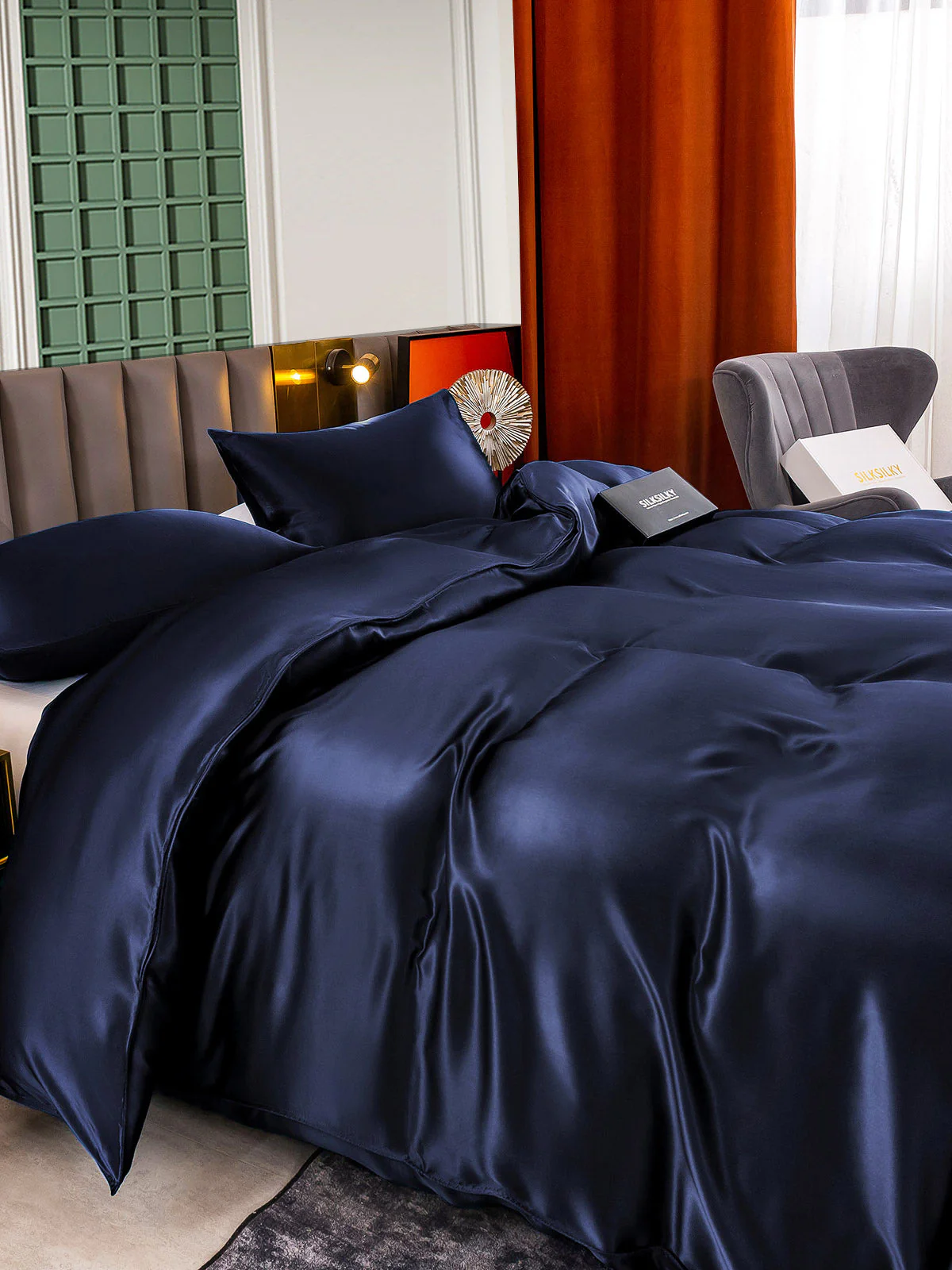 25Momme 3Pcs Silk Set Duvet Cover+2x Pillowcases - Image 15
