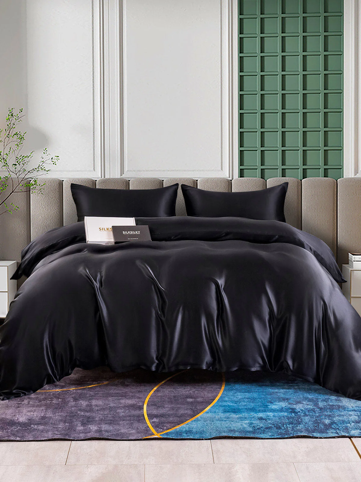 25Momme 3Pcs Silk Set Duvet Cover+2x Pillowcases - Image 2