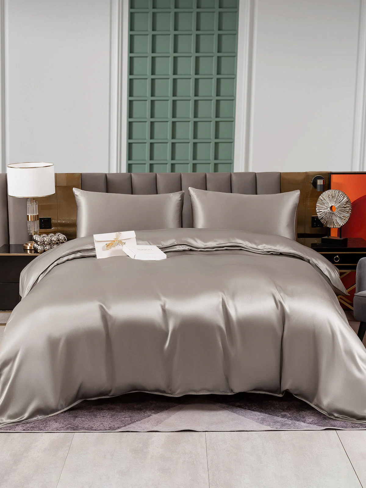 25Momme 3Pcs Silk Set Duvet Cover+2x Pillowcases - Image 32