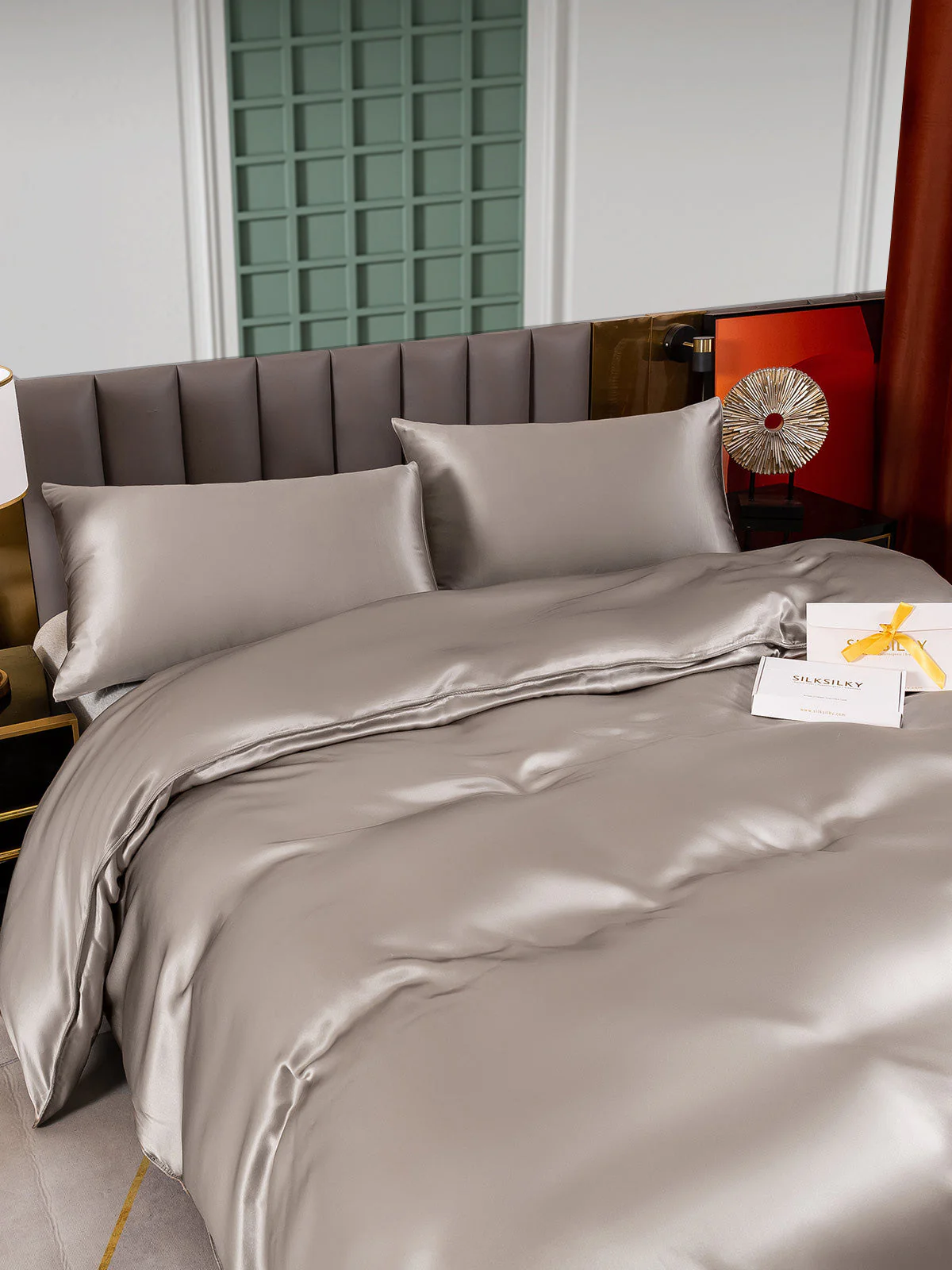 25Momme 3Pcs Silk Set Duvet Cover+2x Pillowcases - Image 34