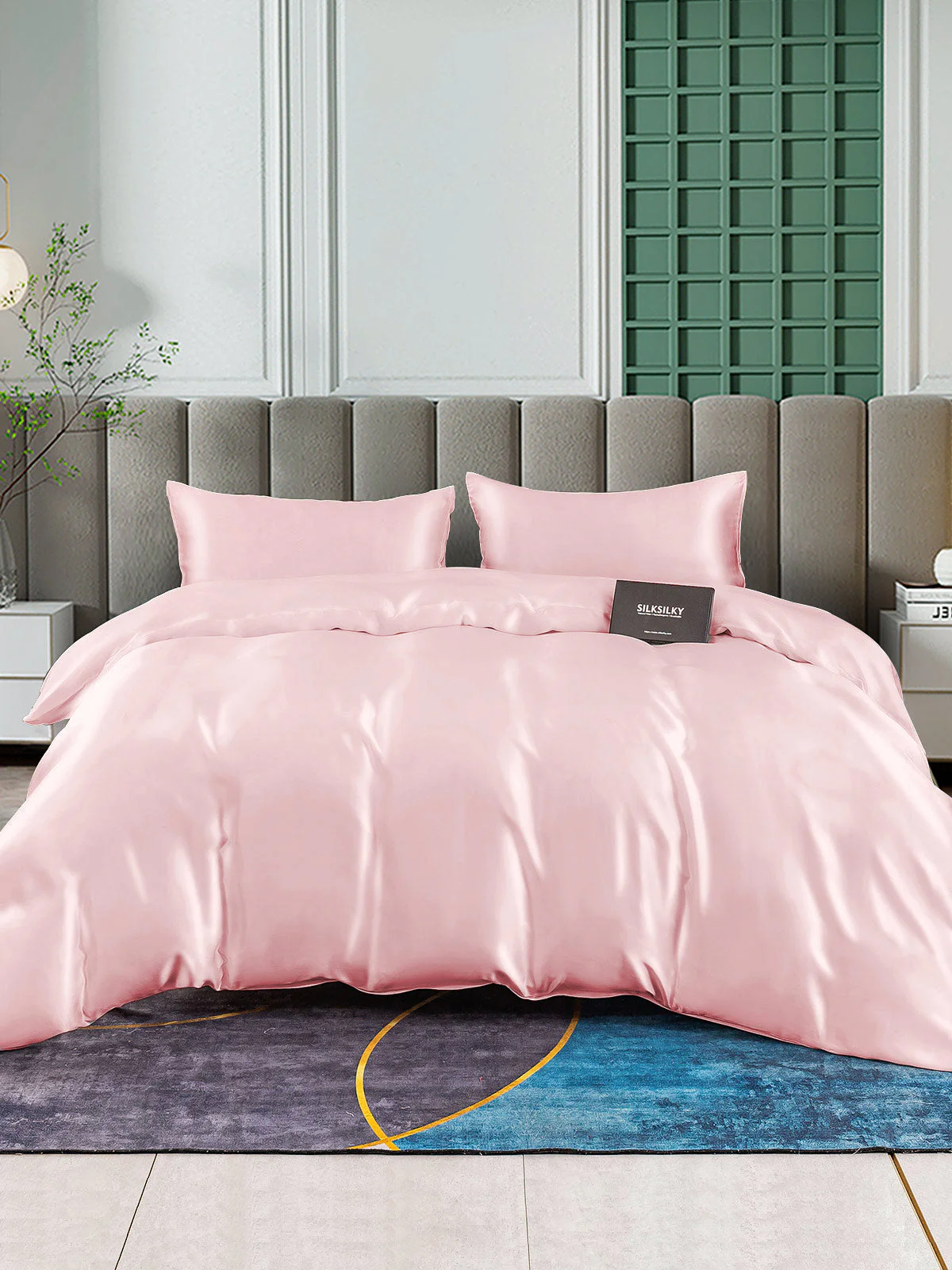 25Momme 3Pcs Silk Set Duvet Cover+2x Pillowcases - Image 37