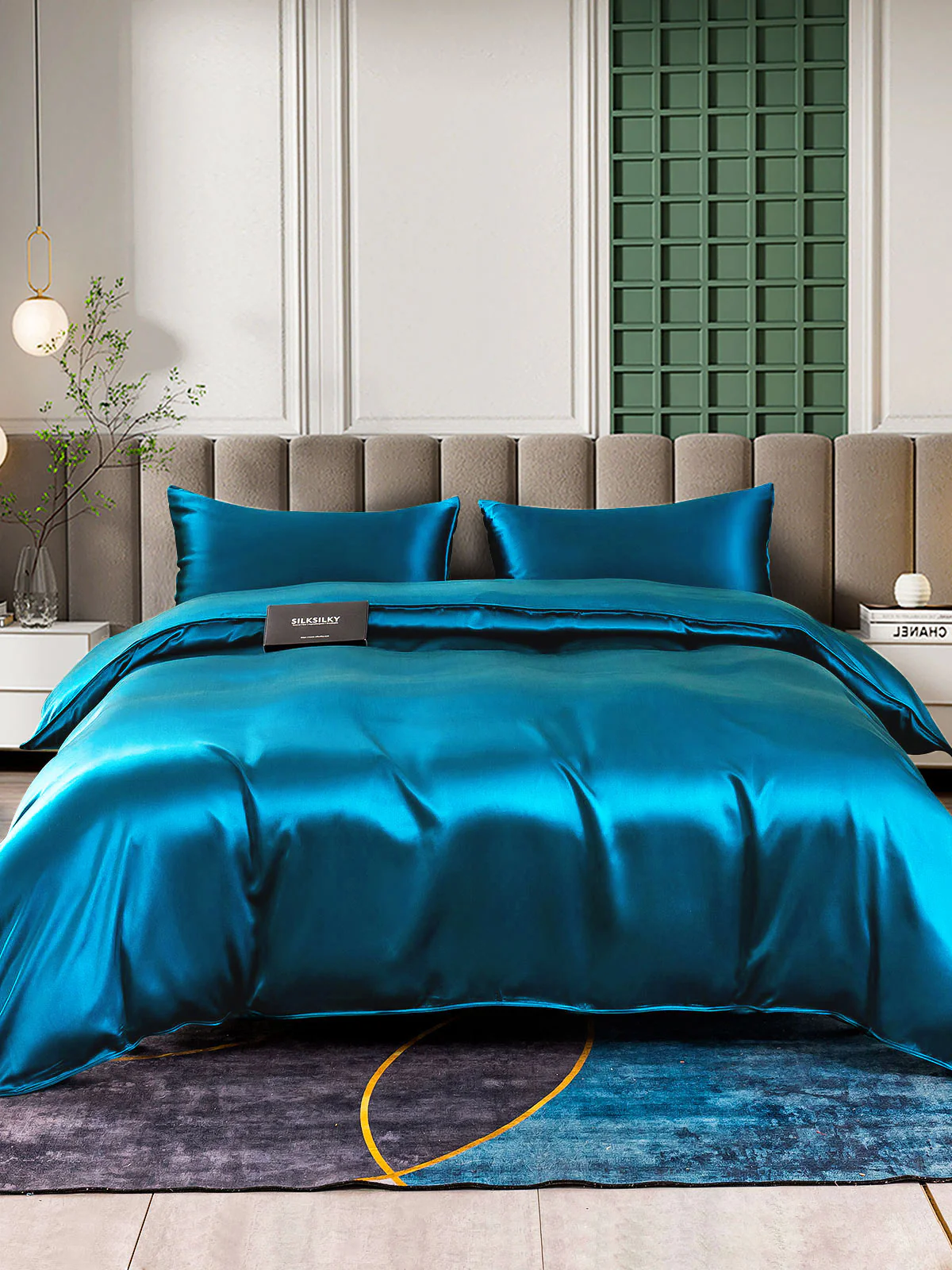 25Momme 3Pcs Silk Set Duvet Cover+2x Pillowcases - Image 45