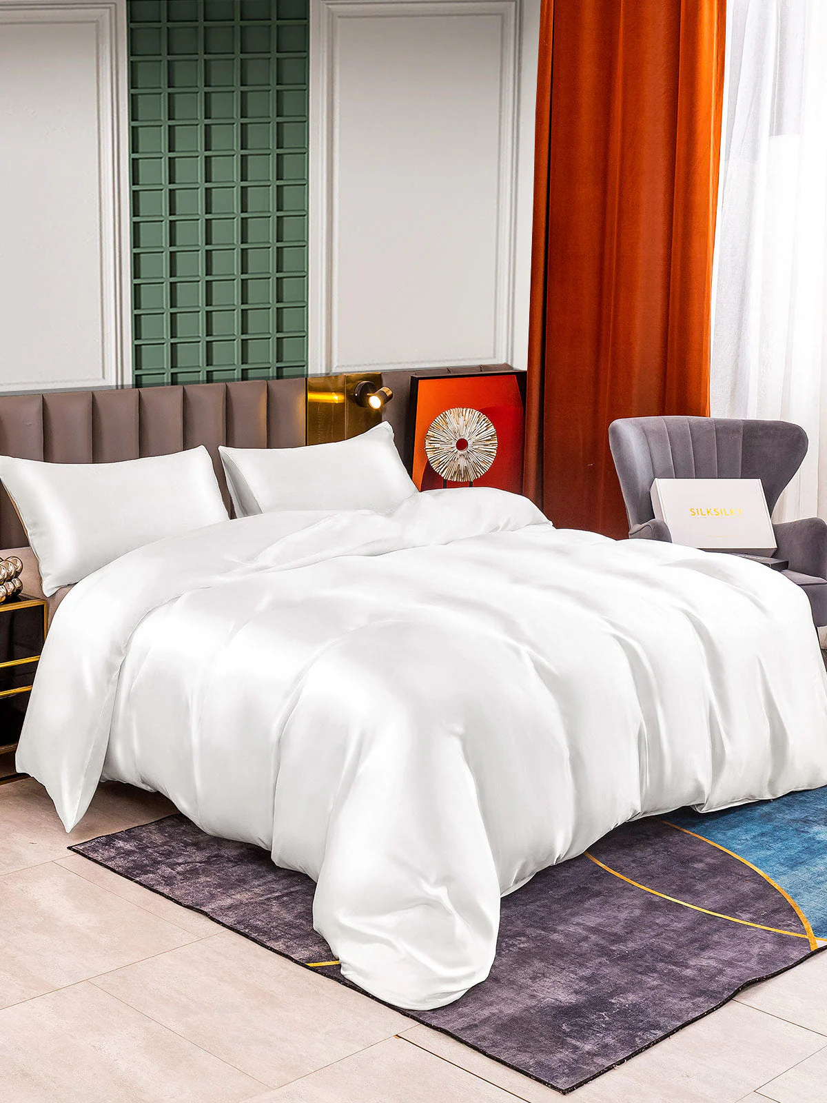 25Momme 3Pcs Silk Set Duvet Cover+2x Pillowcases - Image 6
