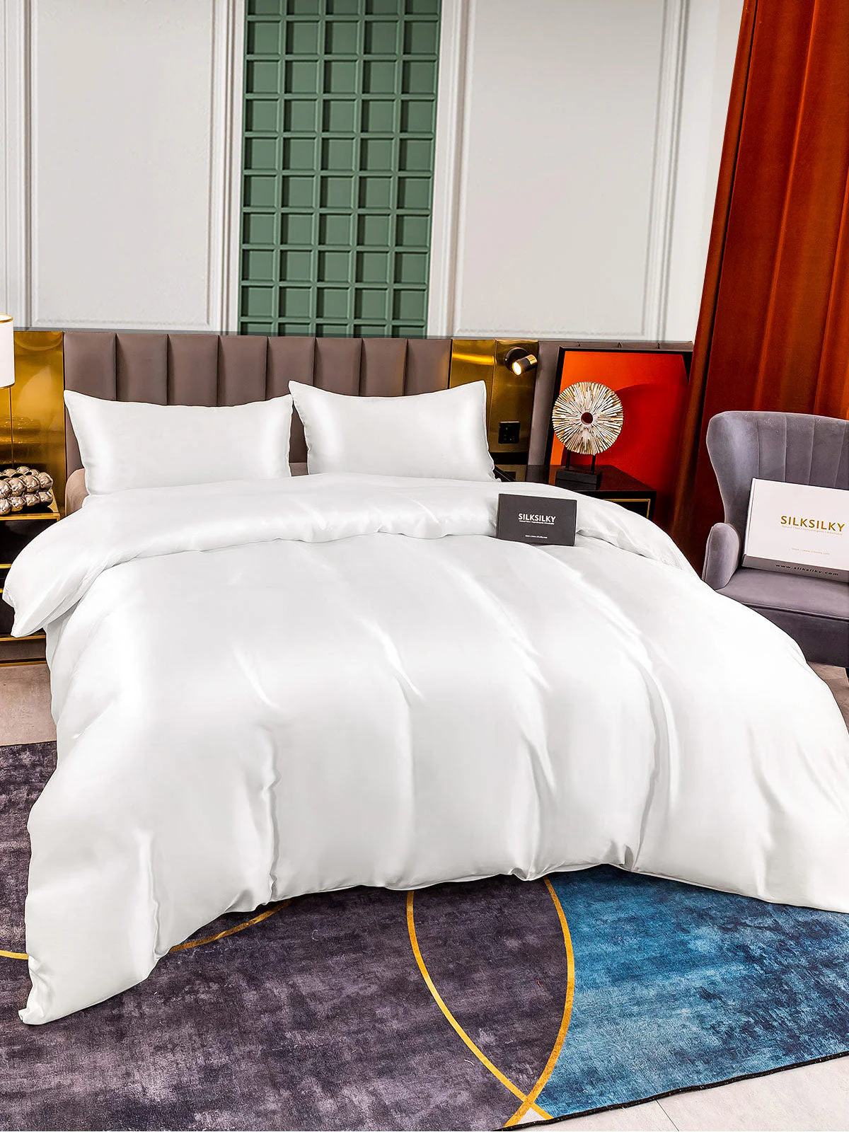 25Momme 3Pcs Silk Set Duvet Cover+2x Pillowcases - Image 8