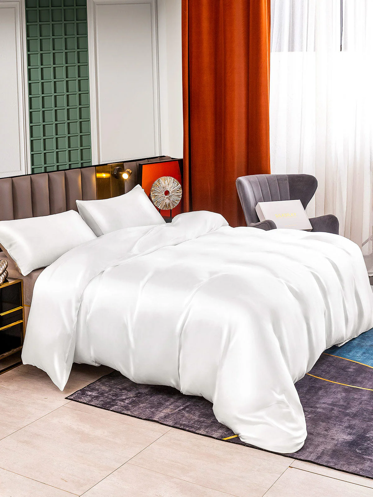 25Momme 3Pcs Silk Set Duvet Cover+2x Pillowcases - Image 9