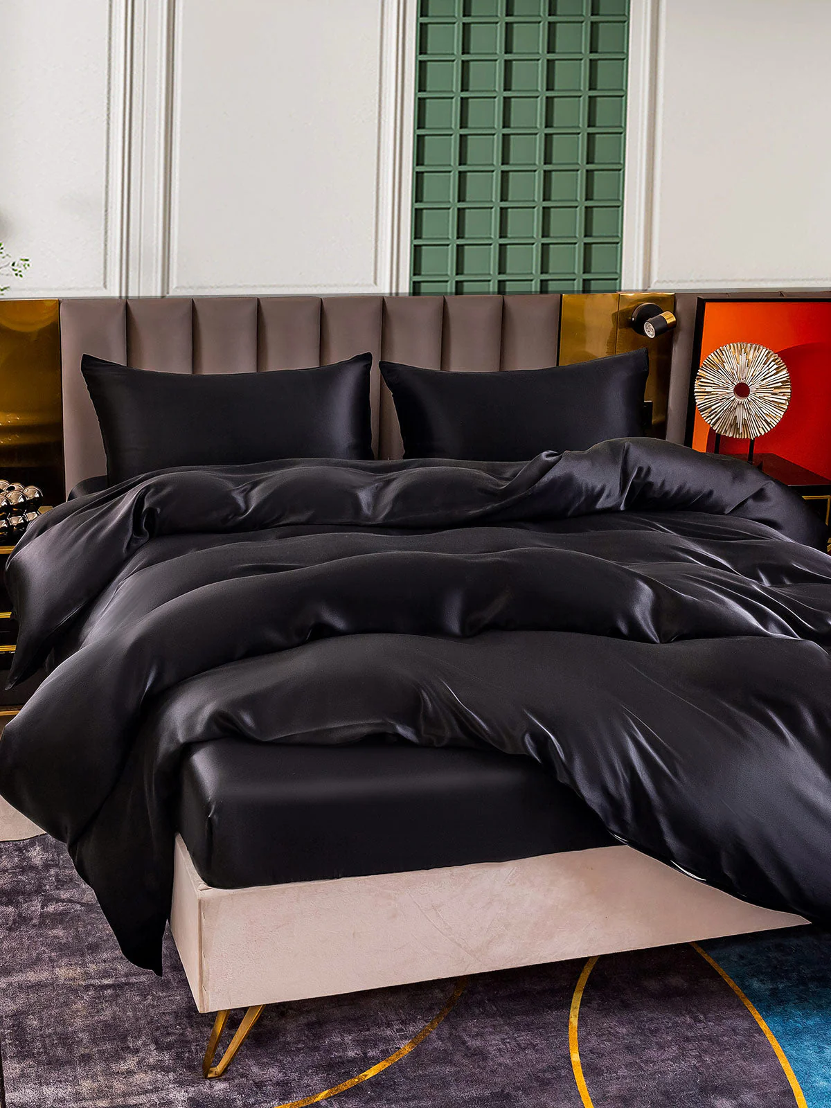 25Momme 4Pcs Silk Set Duvet Cover+Fitted Sheet+2x Pillowcases - Image 10