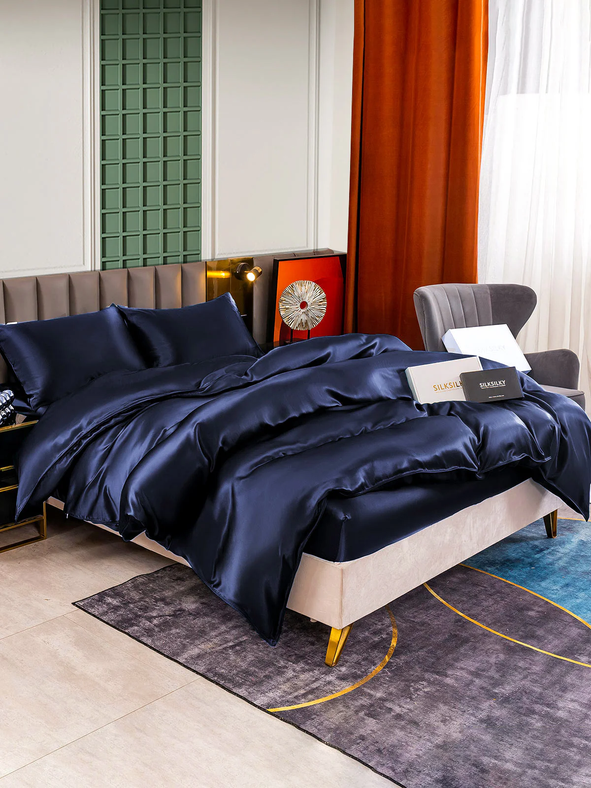 25Momme 4Pcs Silk Set Duvet Cover+Fitted Sheet+2x Pillowcases - Image 16