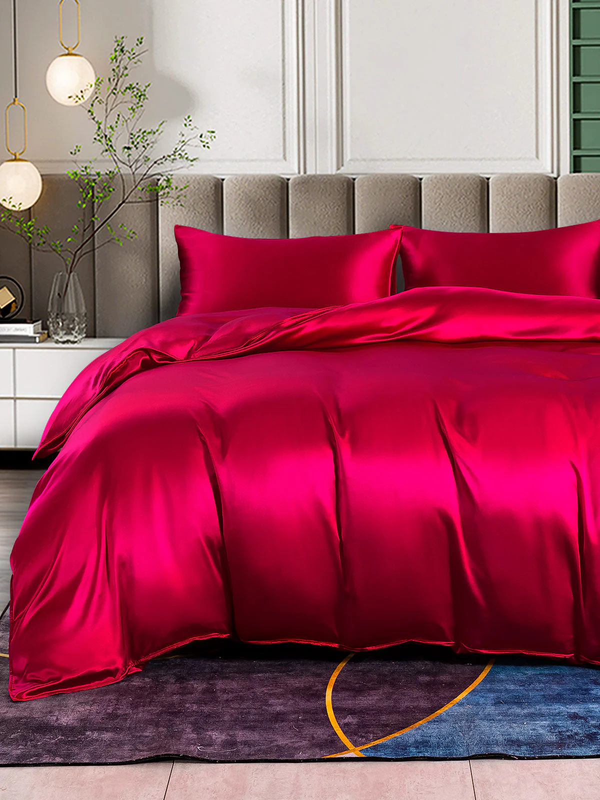 25Momme 4Pcs Silk Set Duvet Cover+Fitted Sheet+2x Pillowcases - Image 22