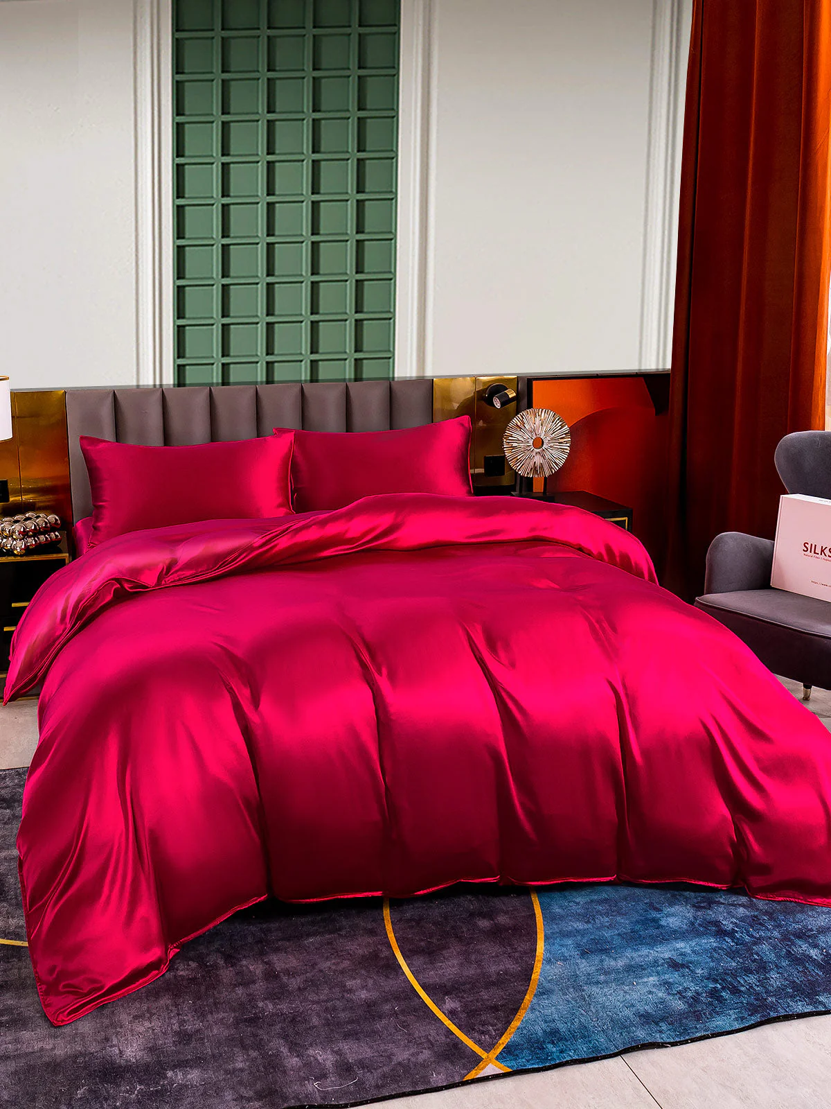 25Momme 4Pcs Silk Set Duvet Cover+Fitted Sheet+2x Pillowcases - Image 27