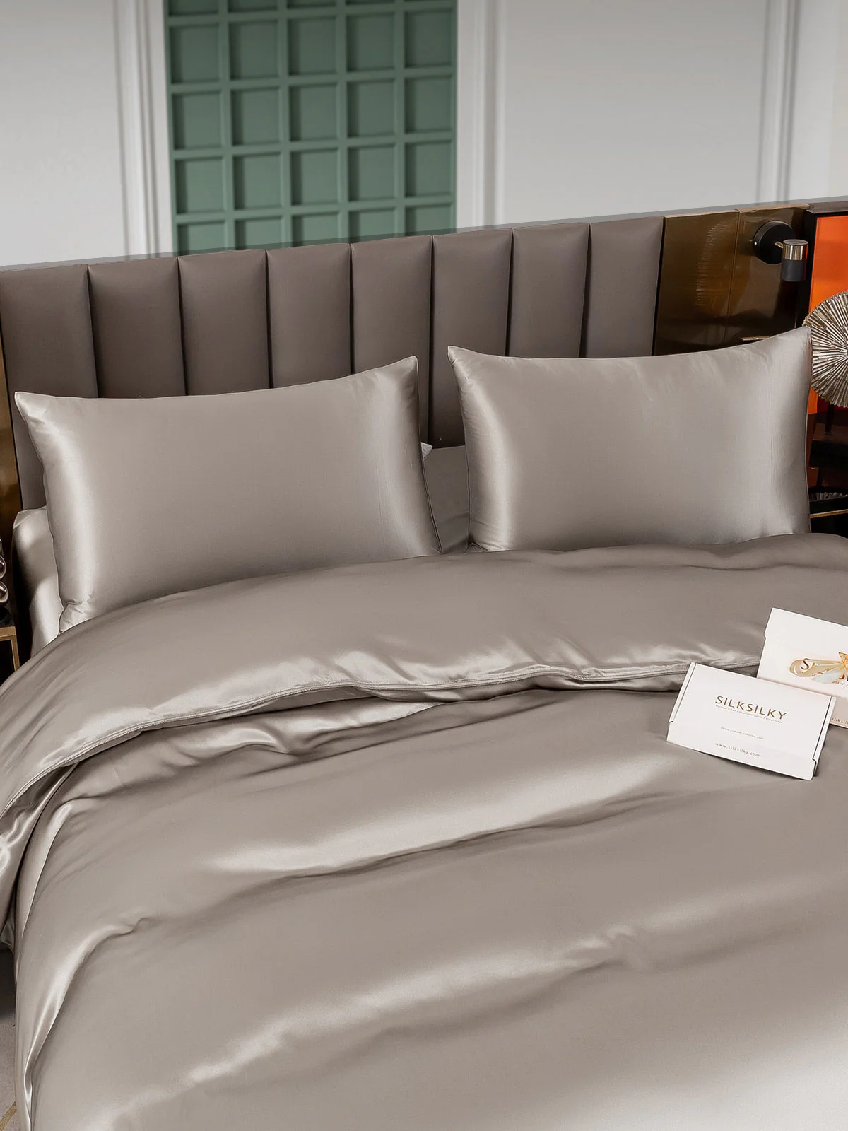 25Momme 4Pcs Silk Set Duvet Cover+Fitted Sheet+2x Pillowcases - Image 49
