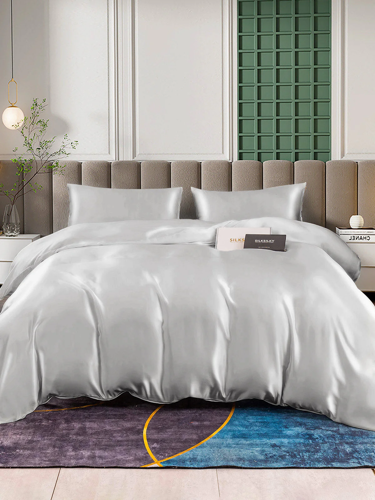 25Momme 4Pcs Silk Set Duvet Cover+Fitted Sheet+2x Pillowcases - Image 59