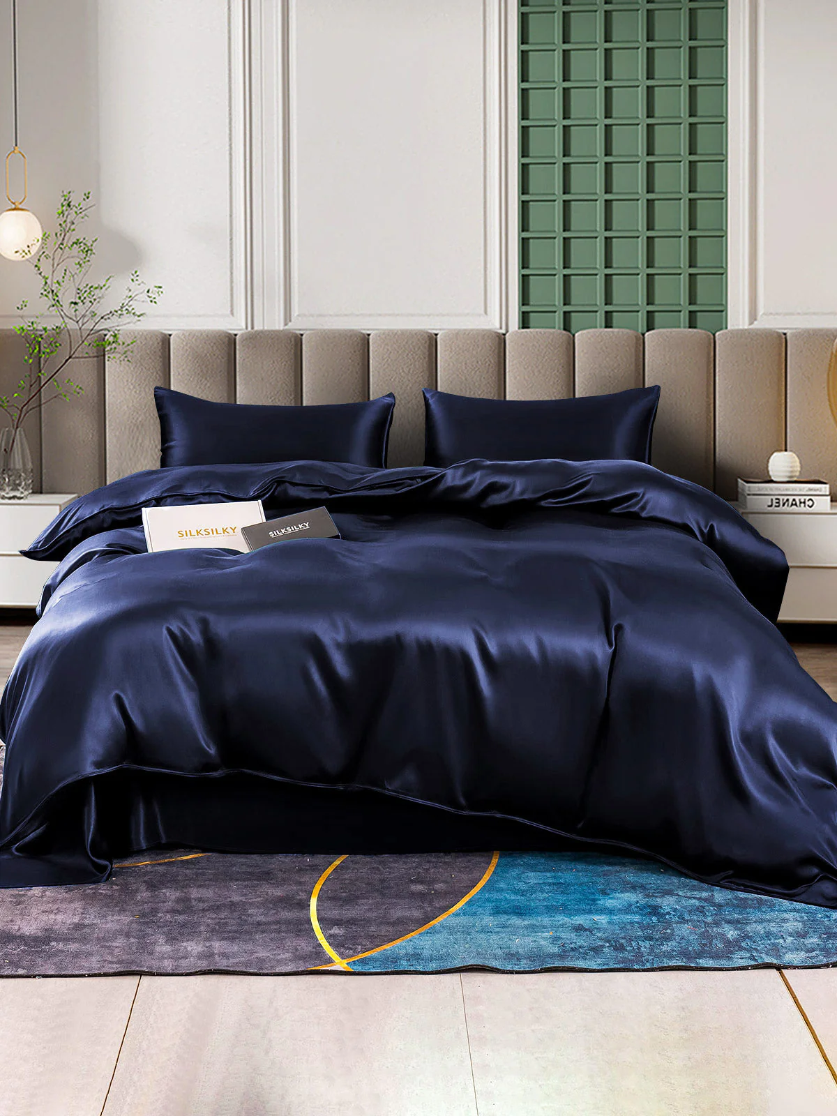 25Momme 4Pcs Silk Set Duvet Cover+Flat Sheet+2x Pillowcases - Image 11
