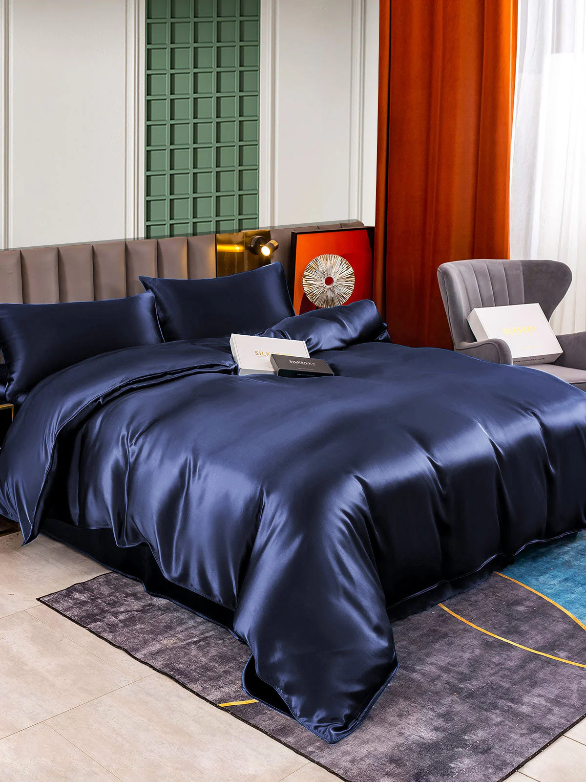 25Momme 4Pcs Silk Set Duvet Cover+Flat Sheet+2x Pillowcases - Image 13