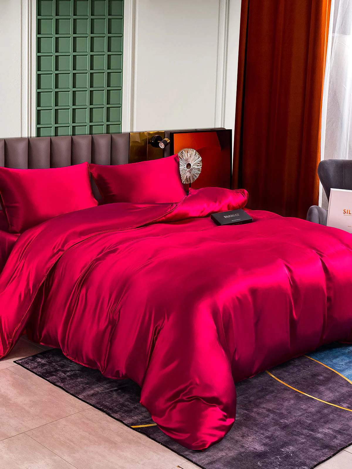 25Momme 4Pcs Silk Set Duvet Cover+Flat Sheet+2x Pillowcases - Image 19