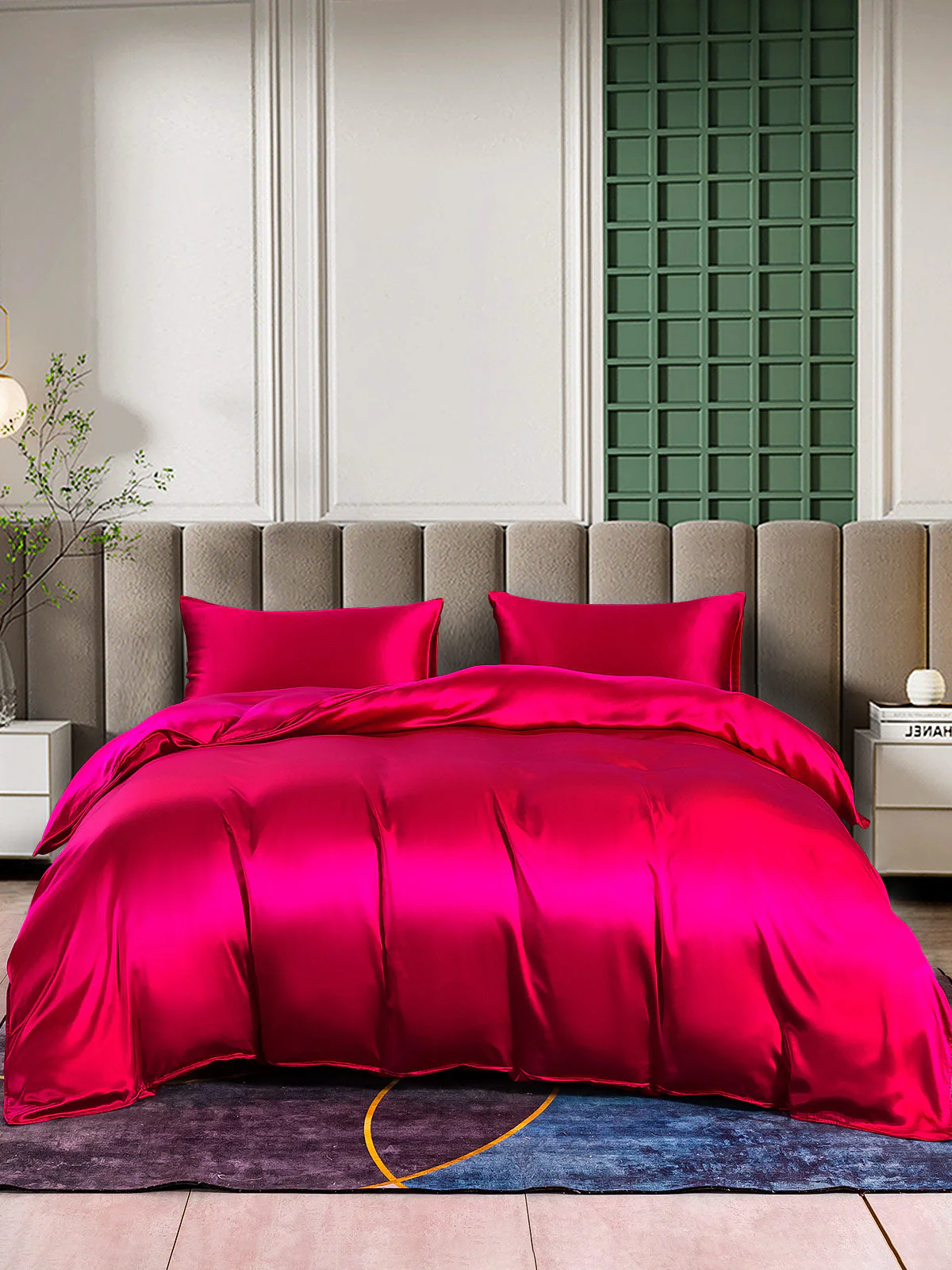 25Momme 4Pcs Silk Set Duvet Cover+Flat Sheet+2x Pillowcases - Image 21
